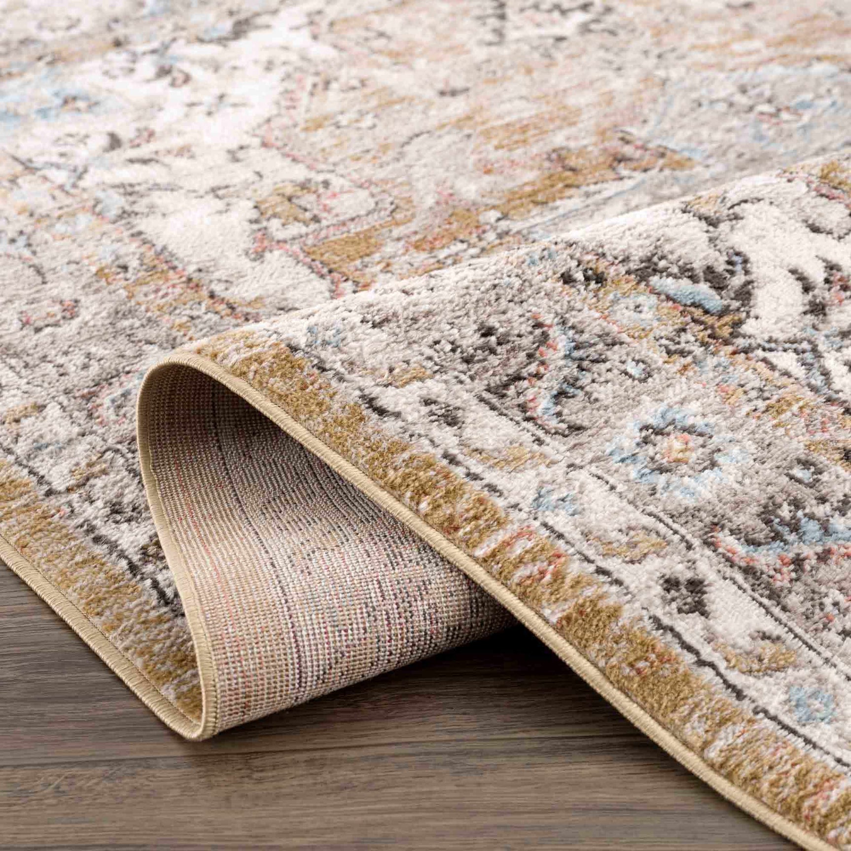 Albie Gold & Beige Area Rug - Clearance - Ornate Home