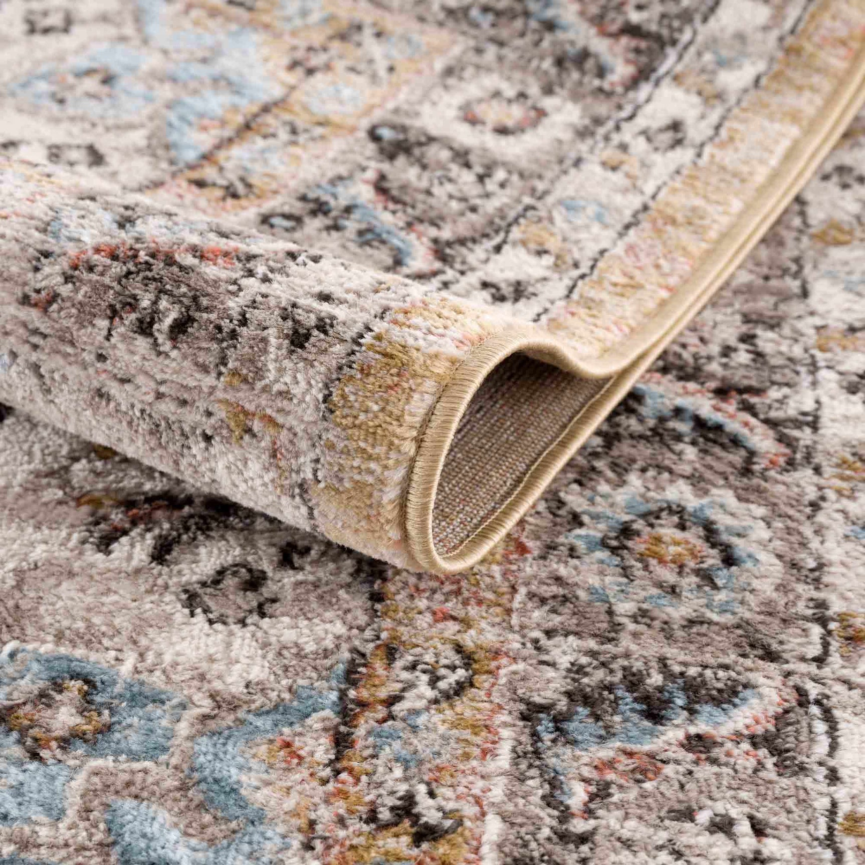 Albie Gold & Beige Area Rug - Clearance - Ornate Home