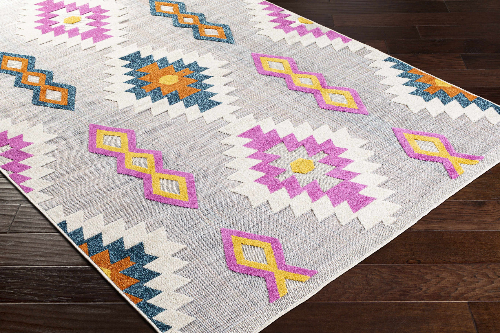 Alburg Southwestern Magenta Outdoor Carpet - Clearance - Ornate Home