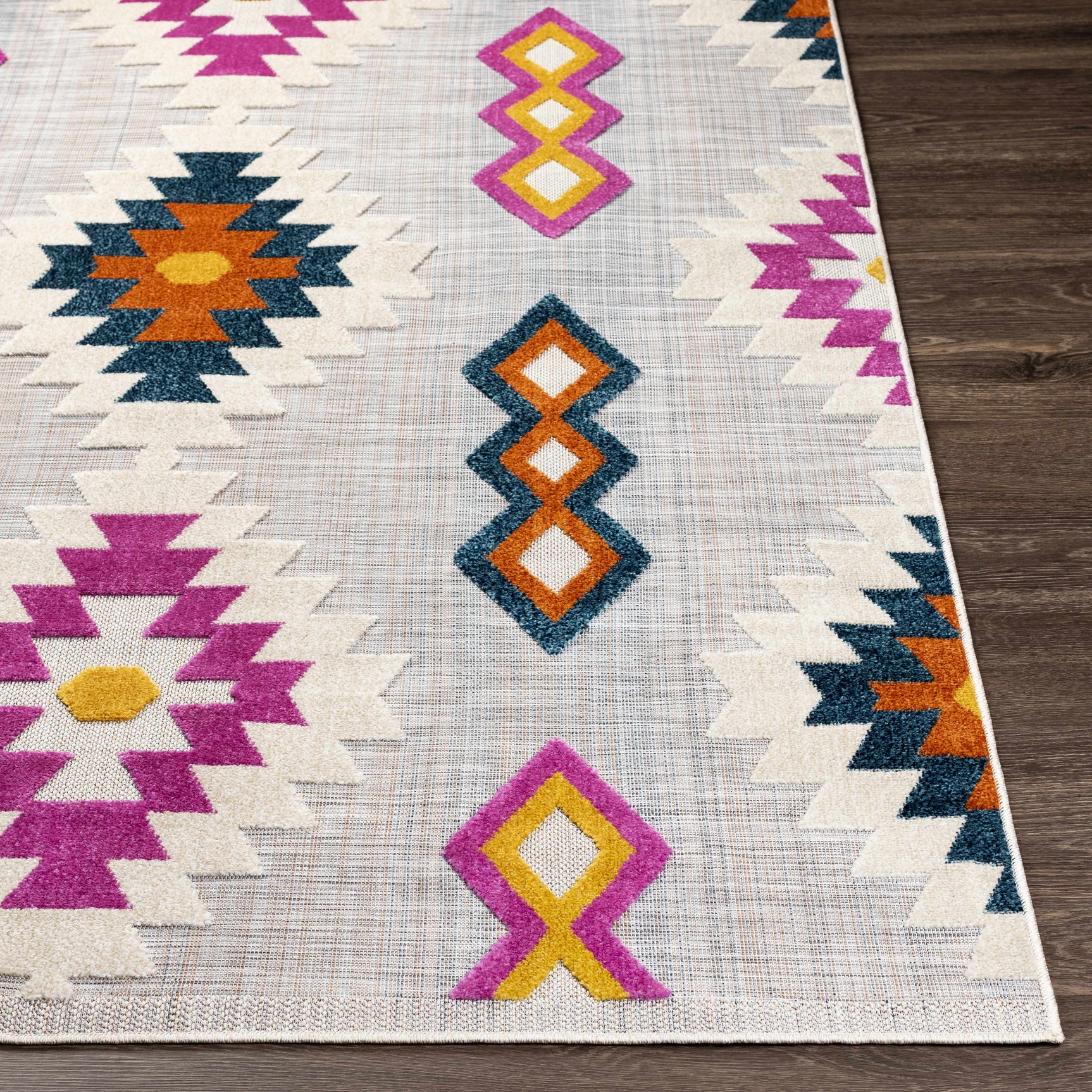 Alburg Southwestern Magenta Outdoor Carpet - Clearance - Ornate Home