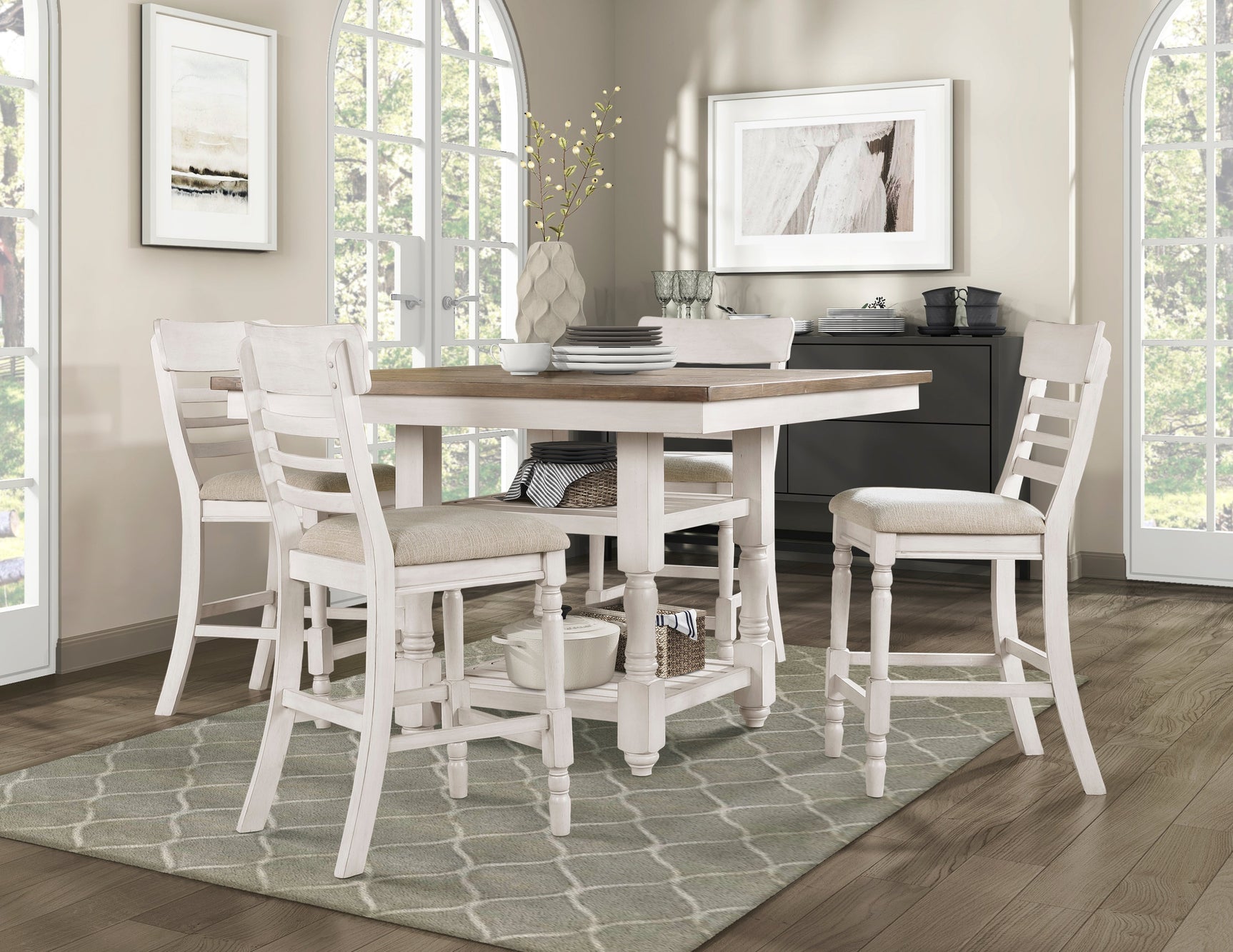 Alburgh White Counter Height Table - Ornate Home