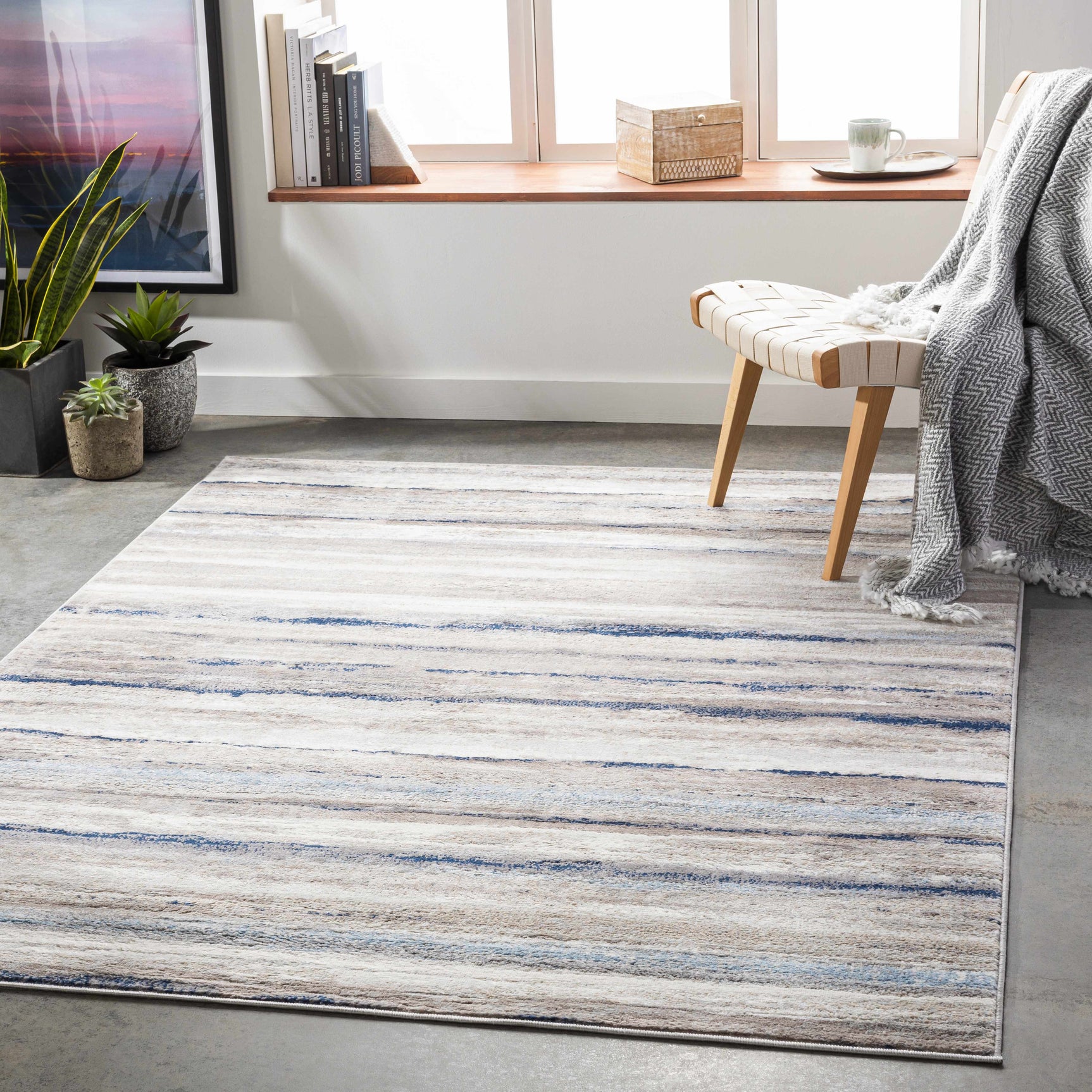 Aldavilla Abstract Striped Area Rug - Ornate Home
