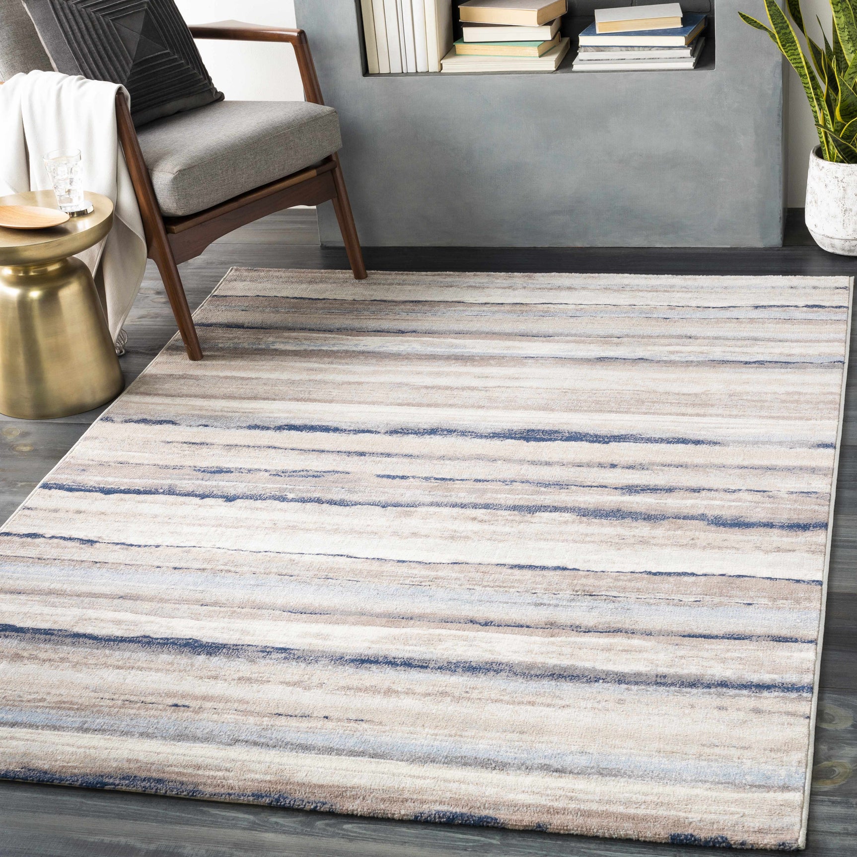 Aldavilla Abstract Striped Area Rug - Ornate Home