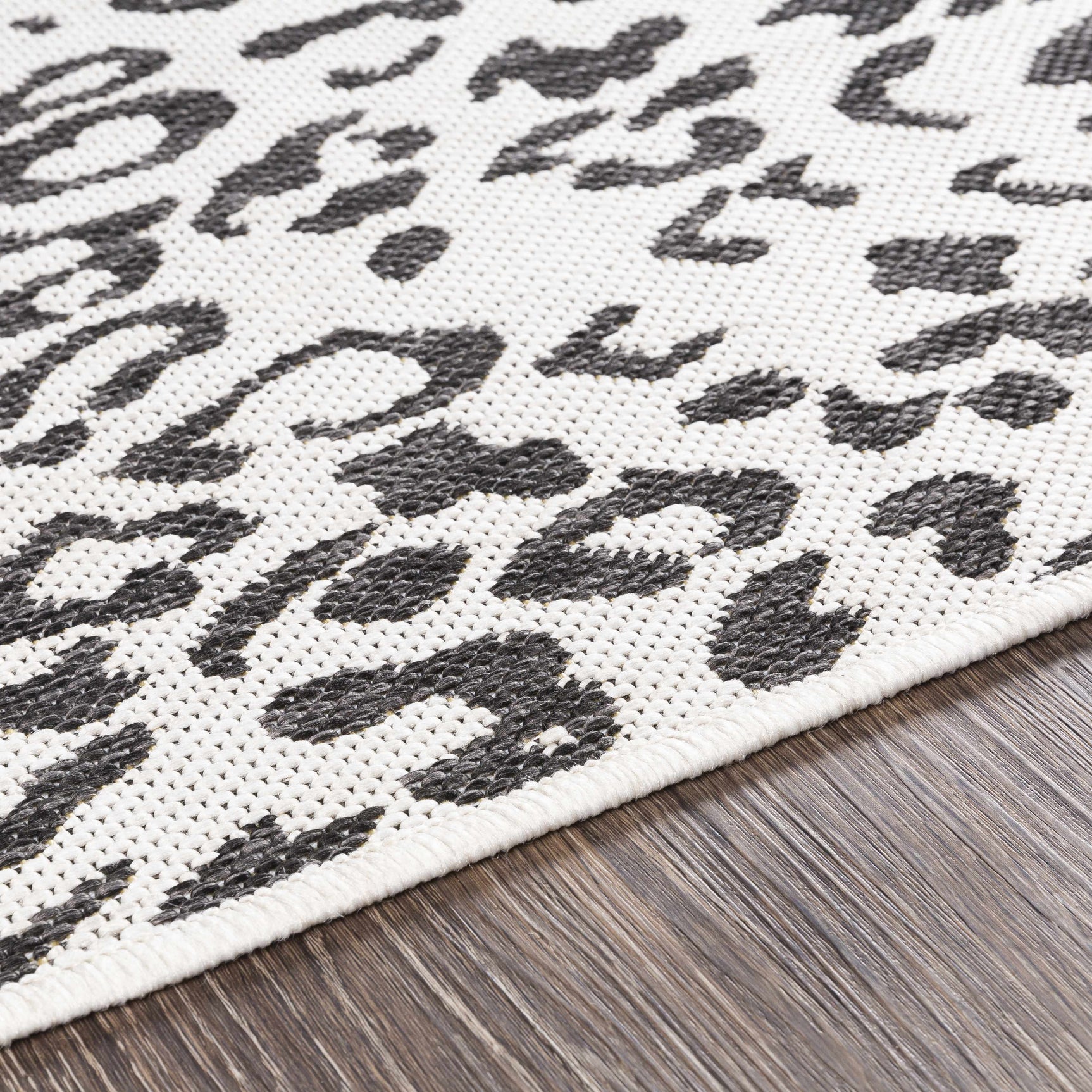 Alderbury White Leopard Print Outdoor Rug - Ornate Home