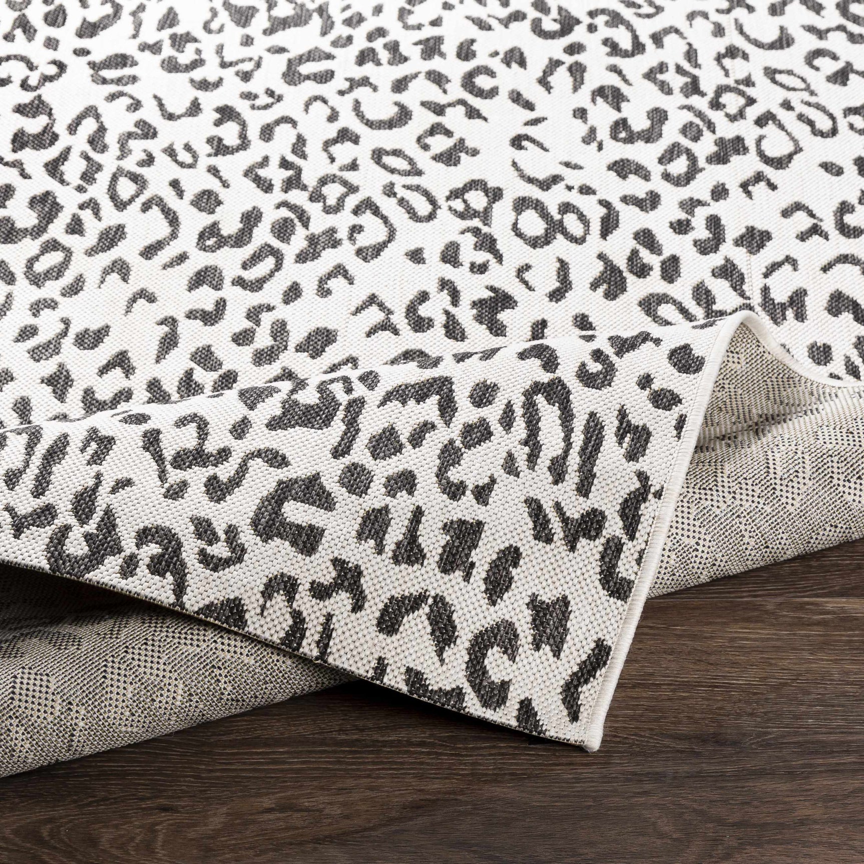Alderbury White Leopard Print Outdoor Rug - Ornate Home