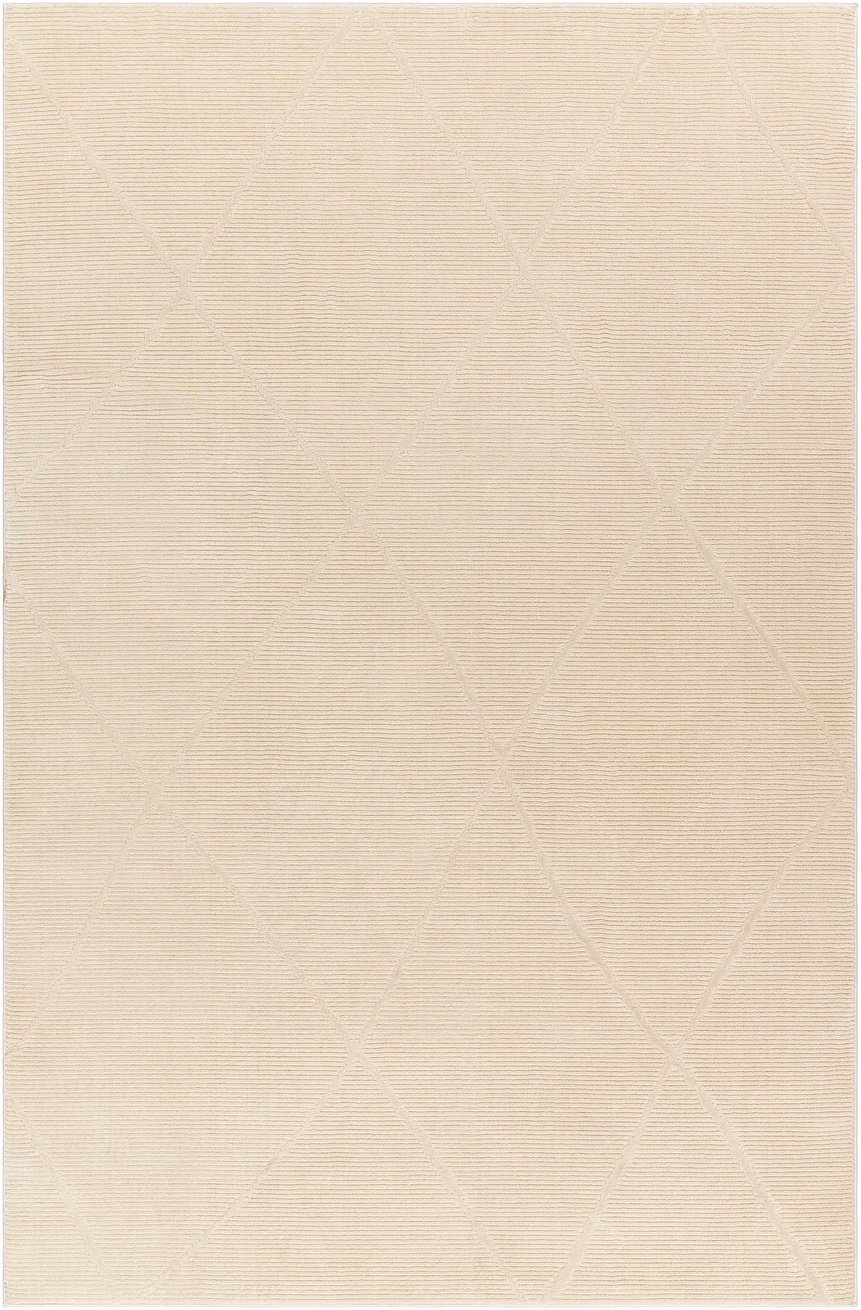 Aldis Cream Plush Textured Washable Rug - Ornate Home
