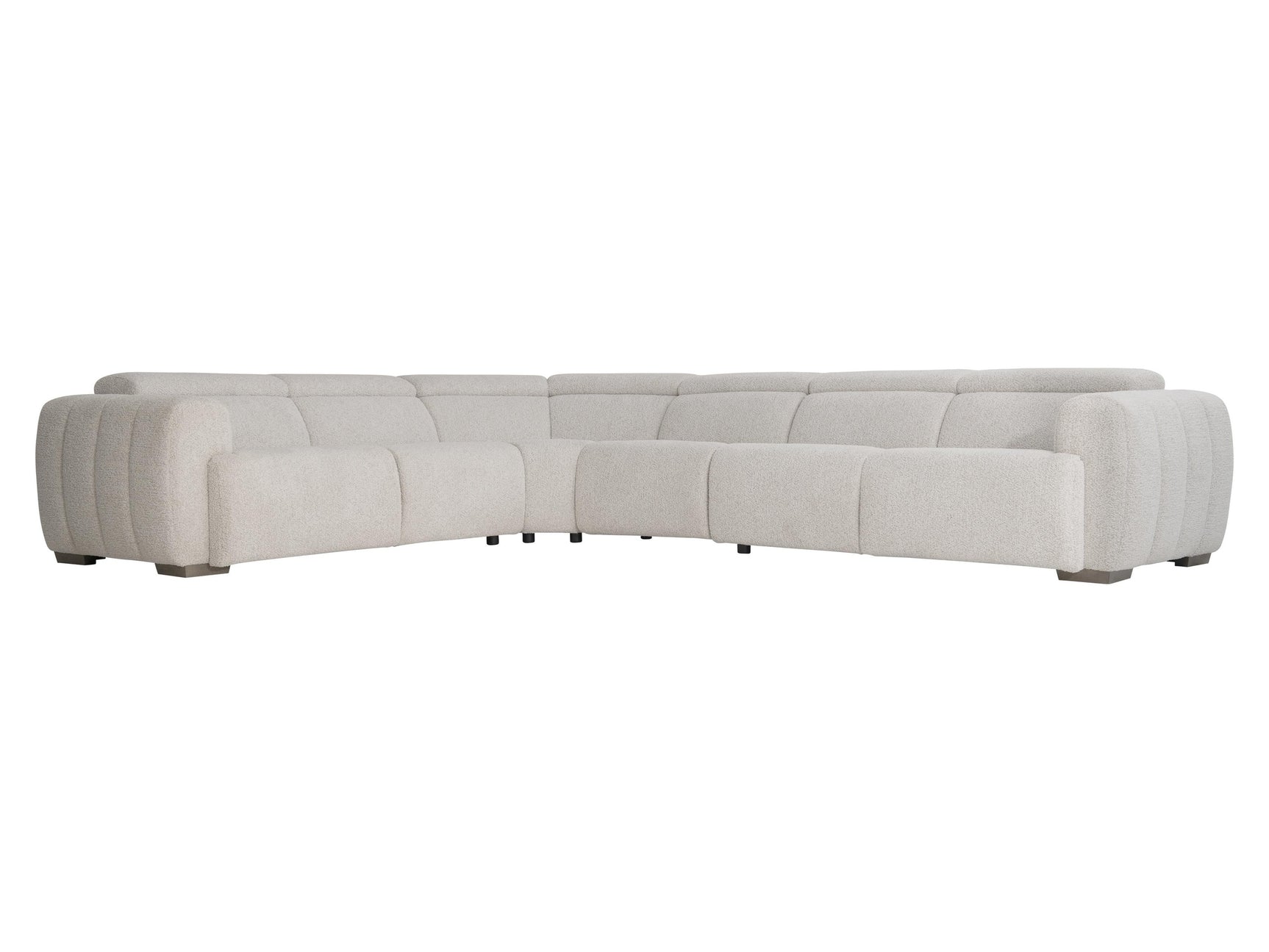 Aldo White/Cream Fabric Power Motion Sectional - Ornate Home