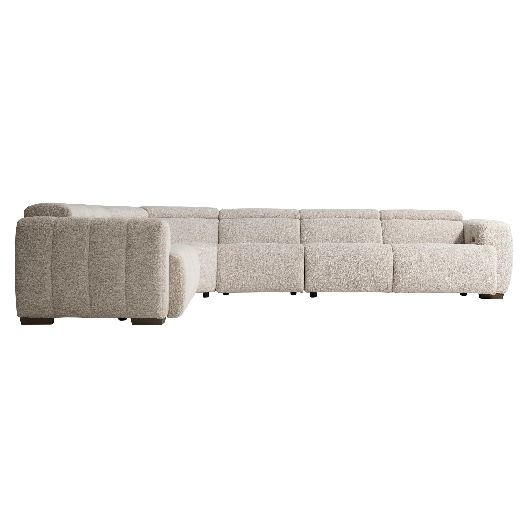 Aldo White/Cream Fabric Power Motion Sectional - Ornate Home