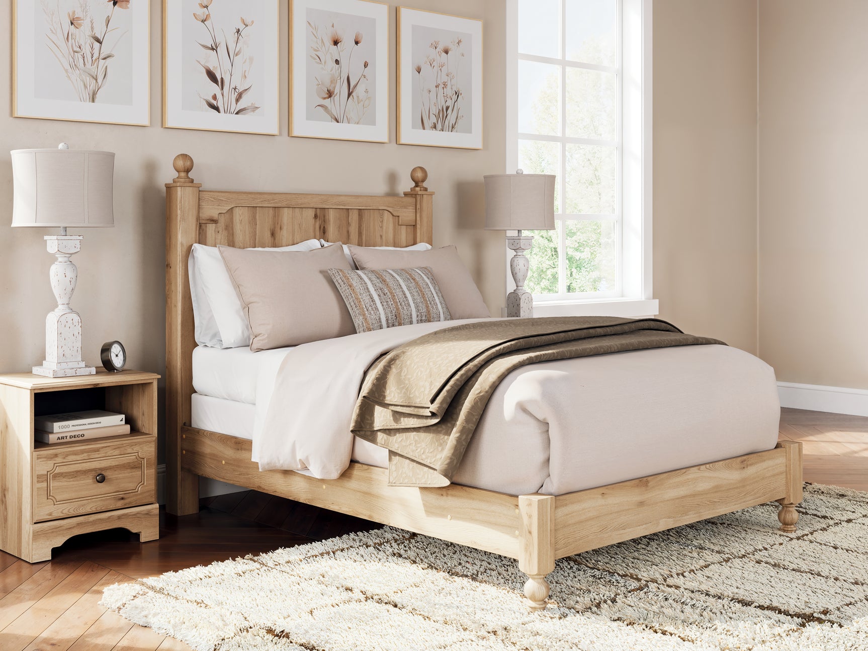 Aleaport Warm Brown Full Panel Bed, Dresser and Mirror (Online Special Price) - Ornate Home