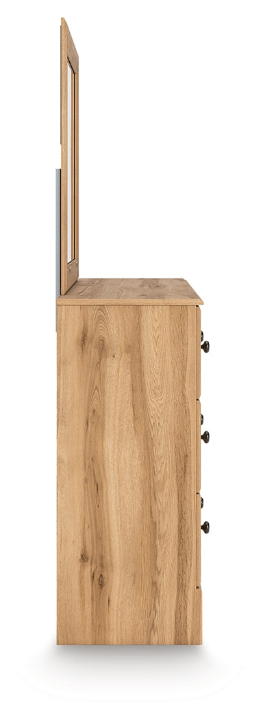 Aleaport Warm Brown King Panel Bed, Dresser, Mirror and Nightstand (Online Special Price) - Ornate Home