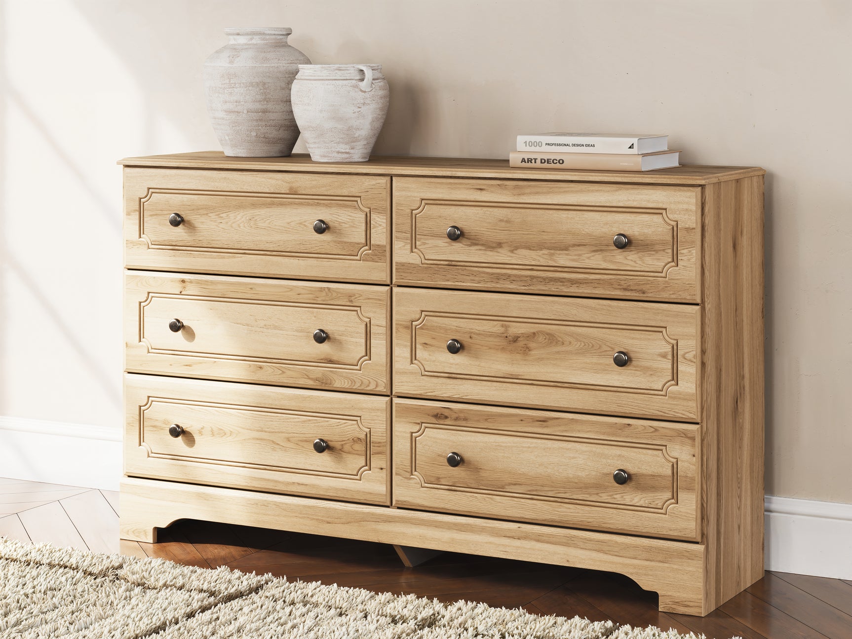 Aleaport Warm Brown Six Drawer Dresser - Ornate Home