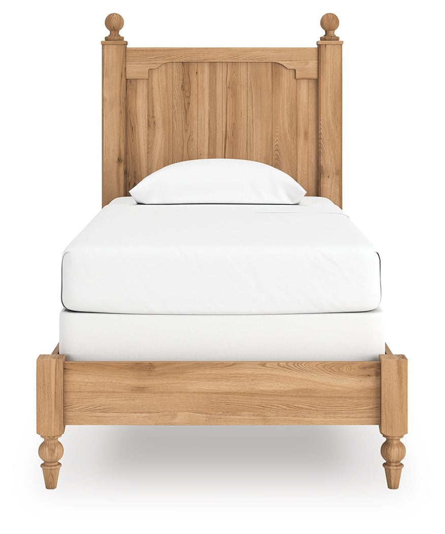 Aleaport Warm Brown Twin Panel Bed, Dresser and Mirror - Ornate Home