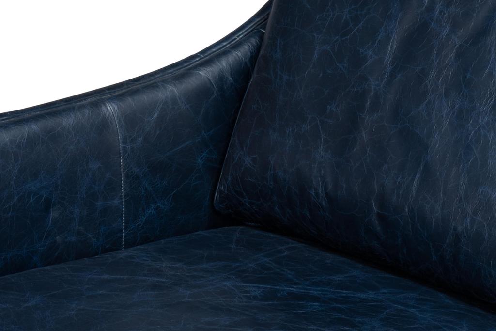 Alehandro Blue Leather Sofa - Ornate Home