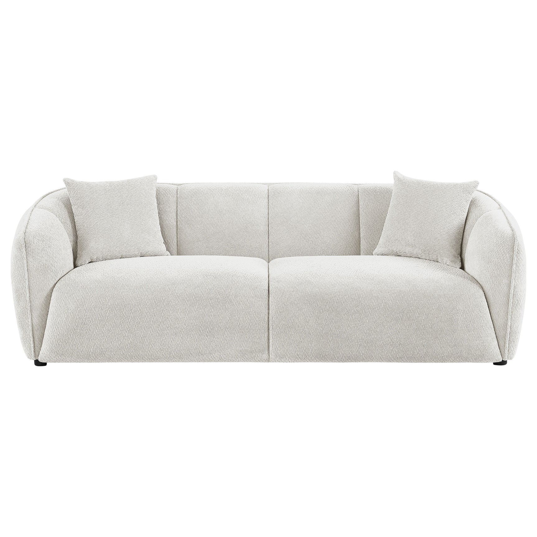 Aleisha Ivory Chenille Upholstered Sofa - Ornate Home