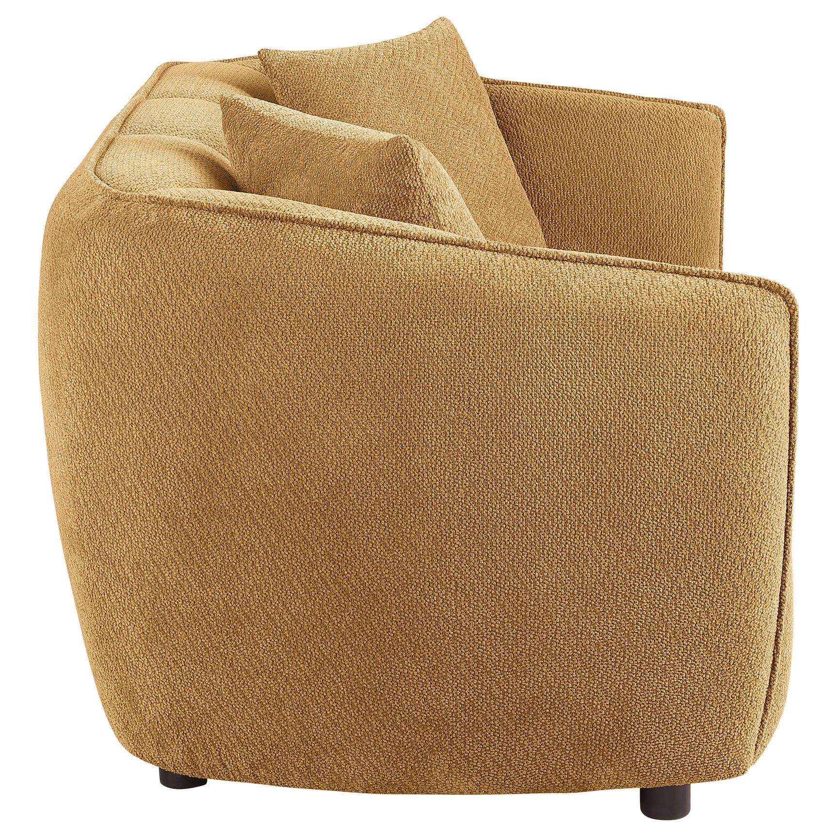 Aleisha Mustard Yellow Chenille Upholstered Loveseat - Ornate Home