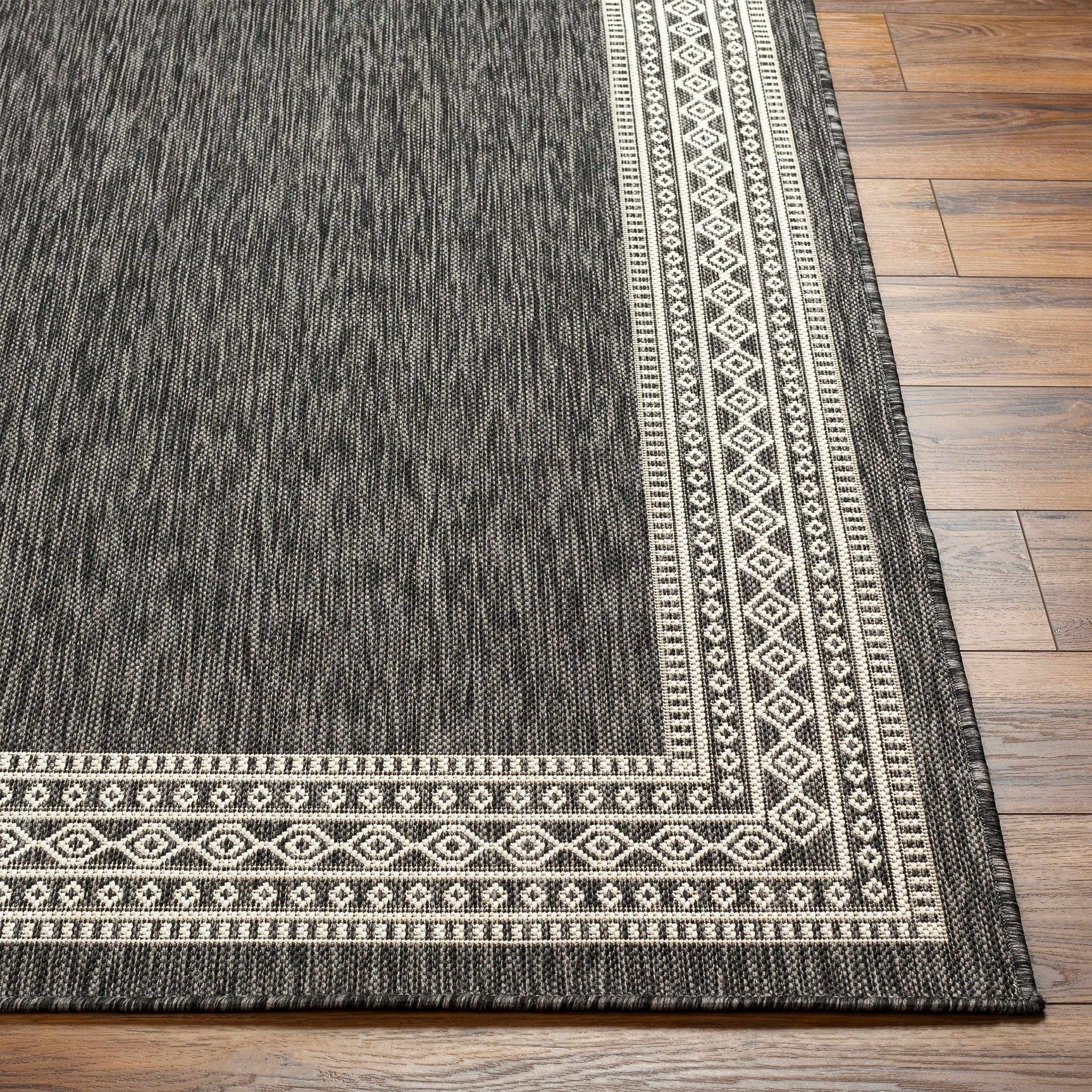 Aleli Black & White Outdoor Area Rug - Clearance - Ornate Home