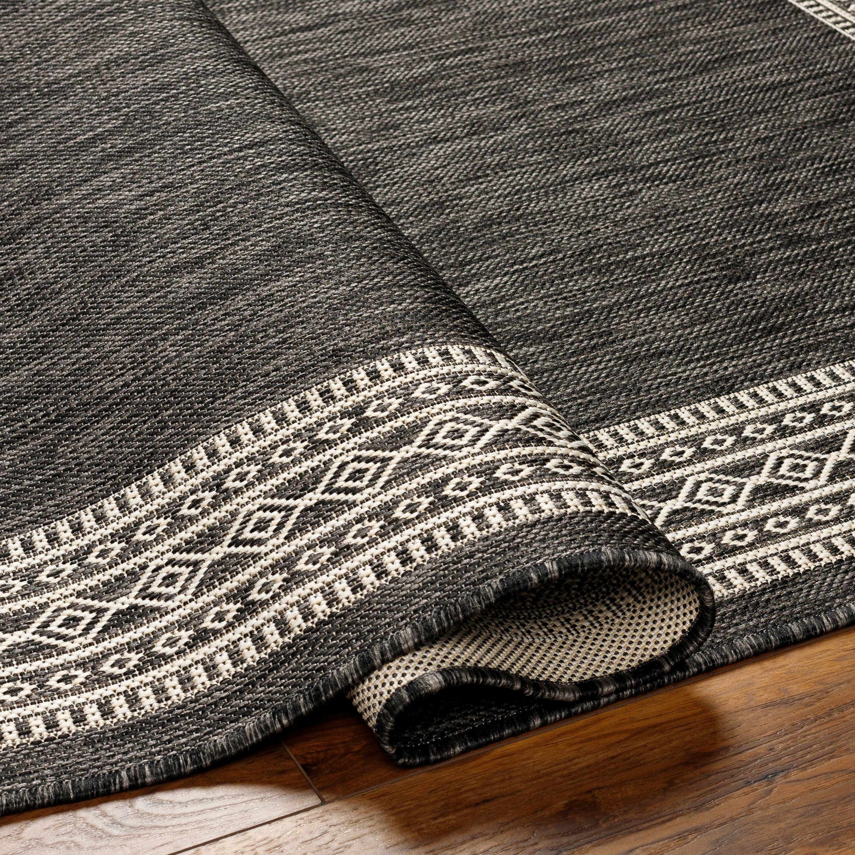 Aleli Black & White Outdoor Area Rug - Clearance - Ornate Home