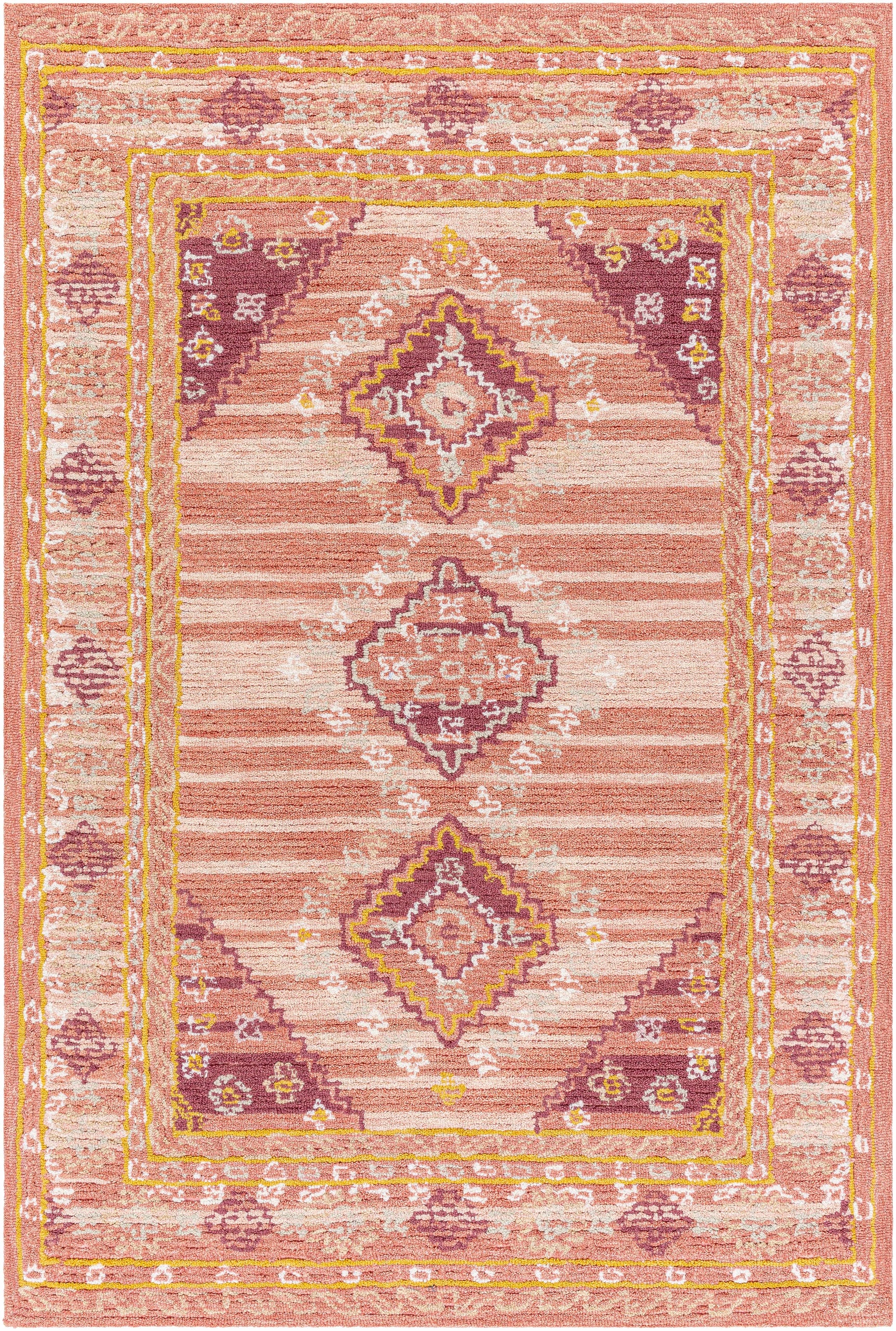 Alena Peach Wool Blend Area Rug - Clearance - Ornate Home
