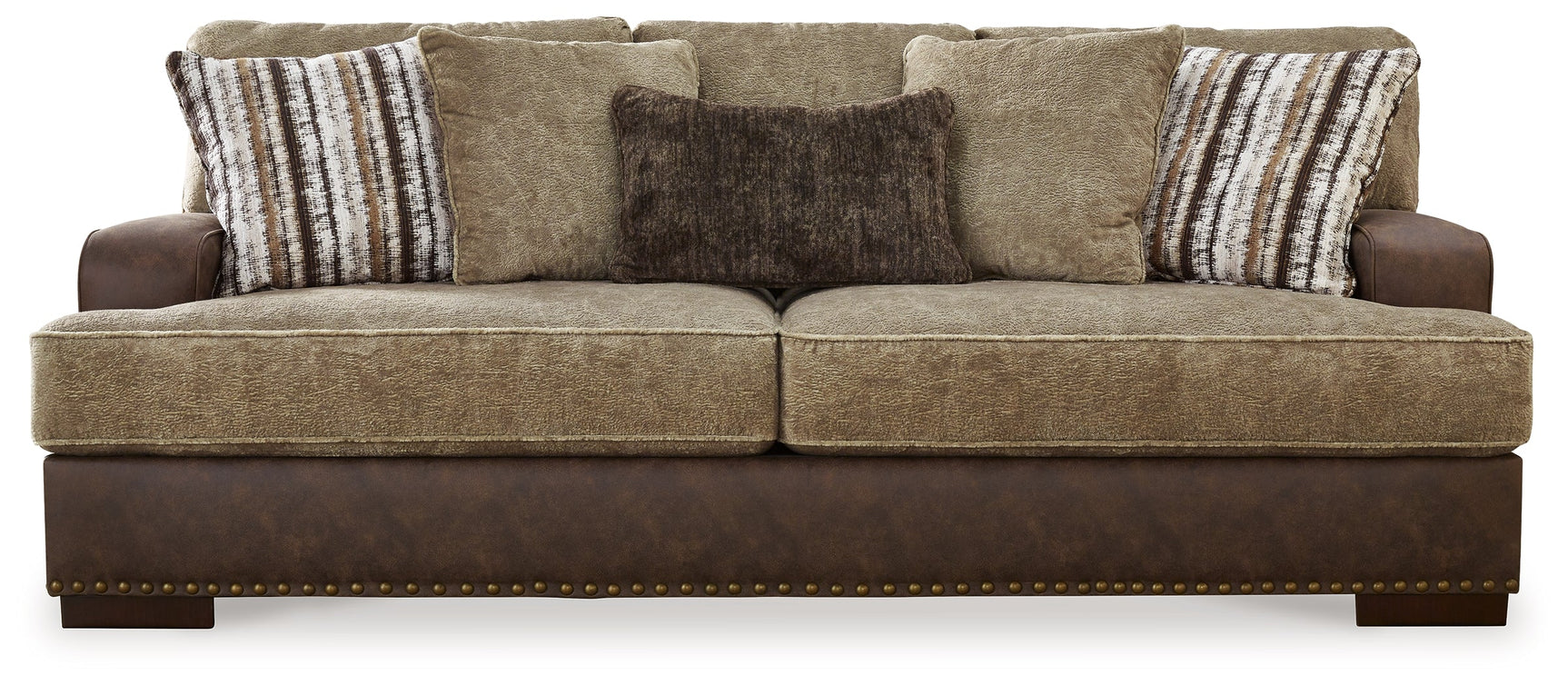 Alesbury Brown Sofa, Loveseat, Oversized Chair and Ottoman - Ornate Home