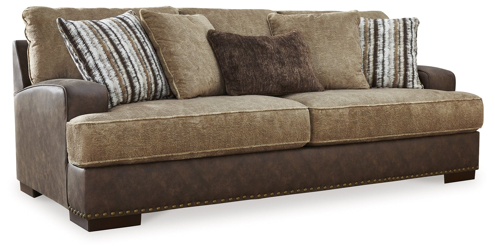 Alesbury Brown Sofa, Loveseat, Oversized Chair and Ottoman - Ornate Home