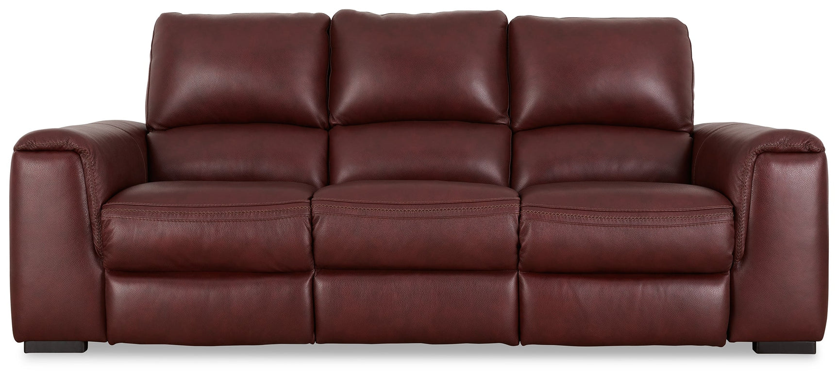 Alessandro Garnet Leather-match Power Reclining Sofa - Ornate Home