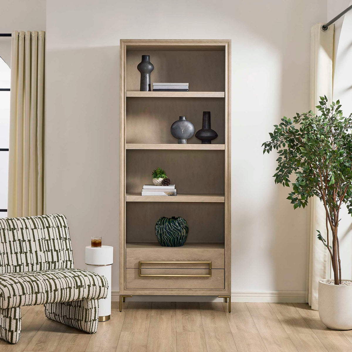 Alessia Light Oak Etagere - Ornate Home