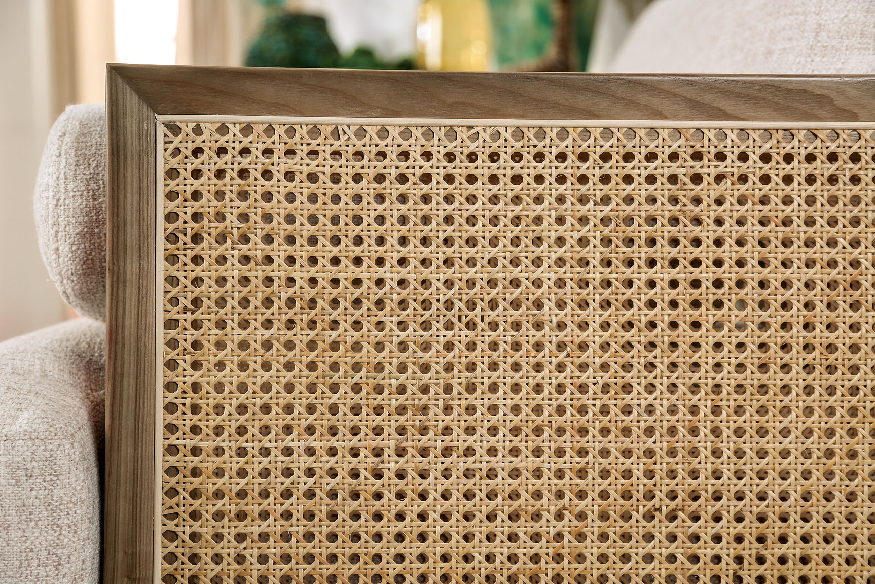 Alesund Beige/Light Oak Sofa & Loveseat - Ornate Home