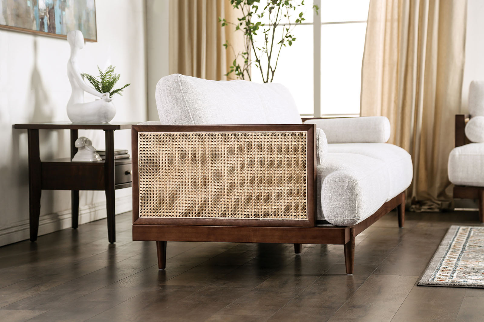 Alesund Beige/Walnut Sofa & Loveseat - Ornate Home