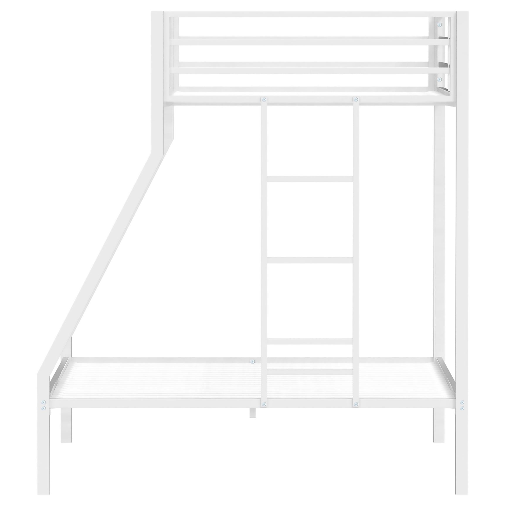 Alevera White Metal Twin Over Full Bunk Bed with Ladder - Ornate Home
