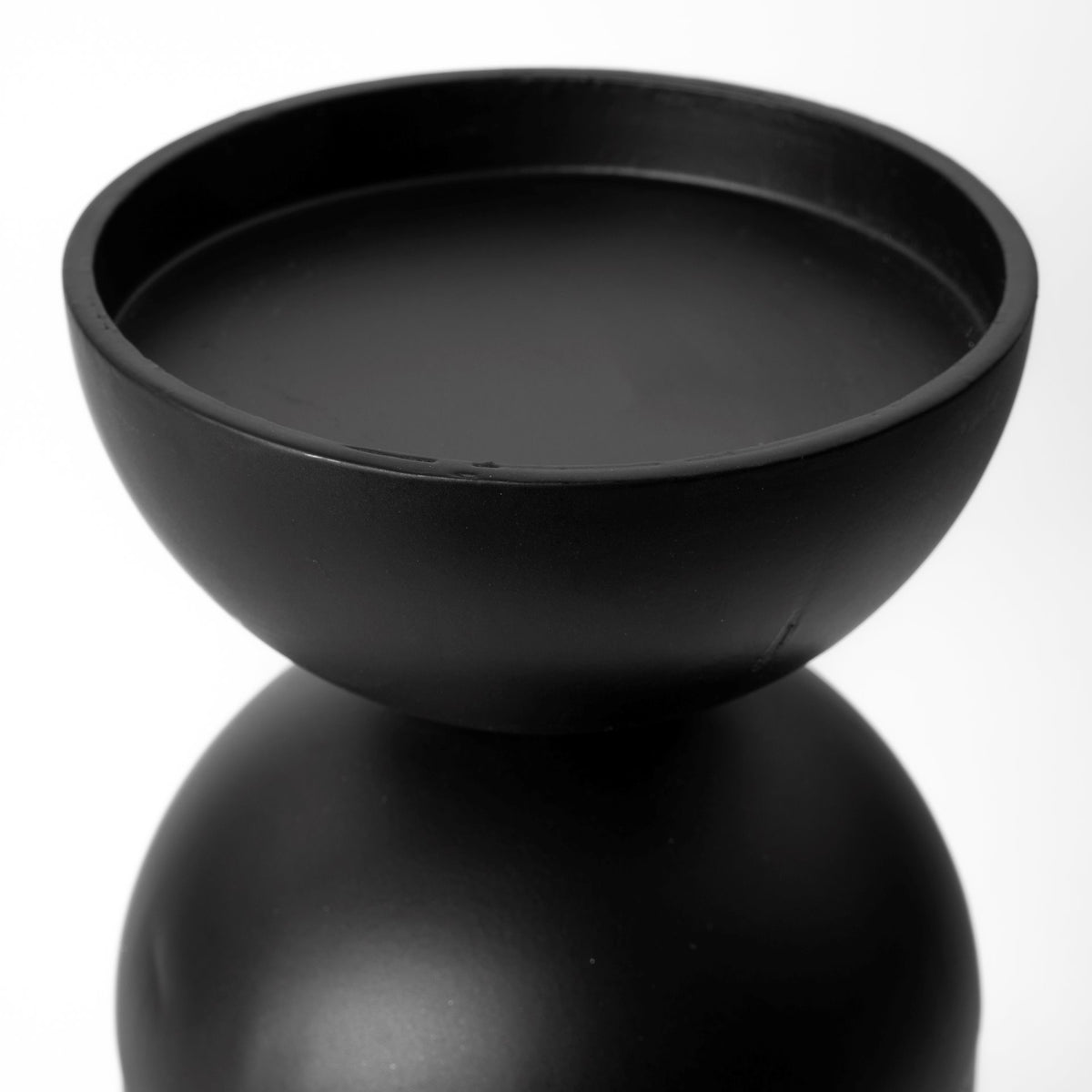 Alex Black Large Metal Cylindrical Table Candle Holder - Ornate Home
