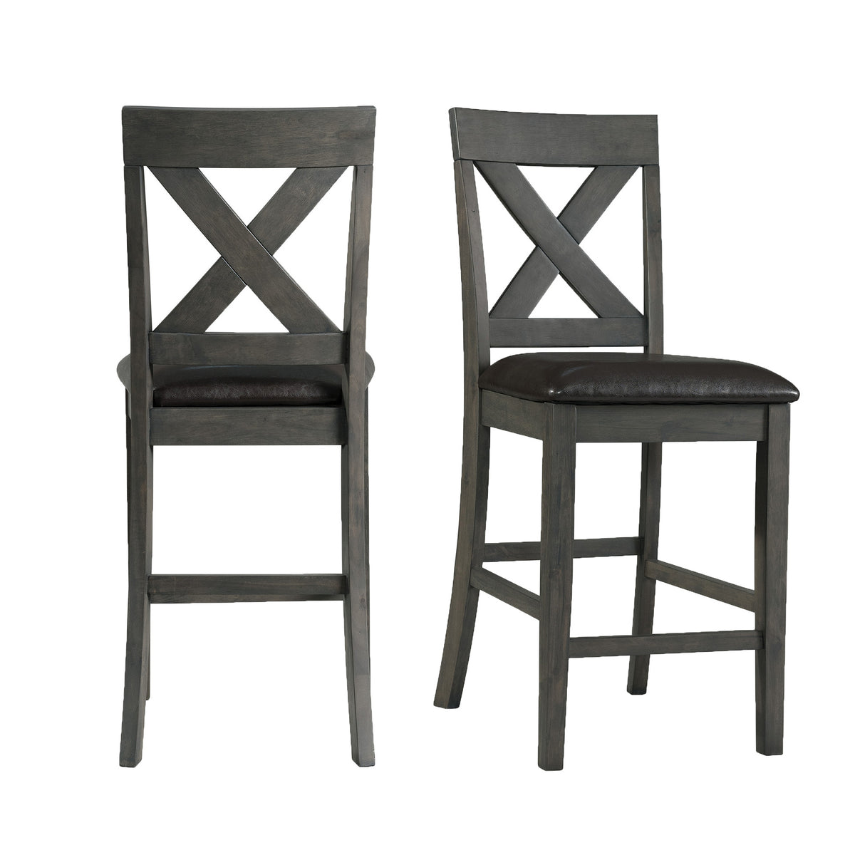 Alex Grey/Black Counter Side Chair (Set of 2) - Ornate Home