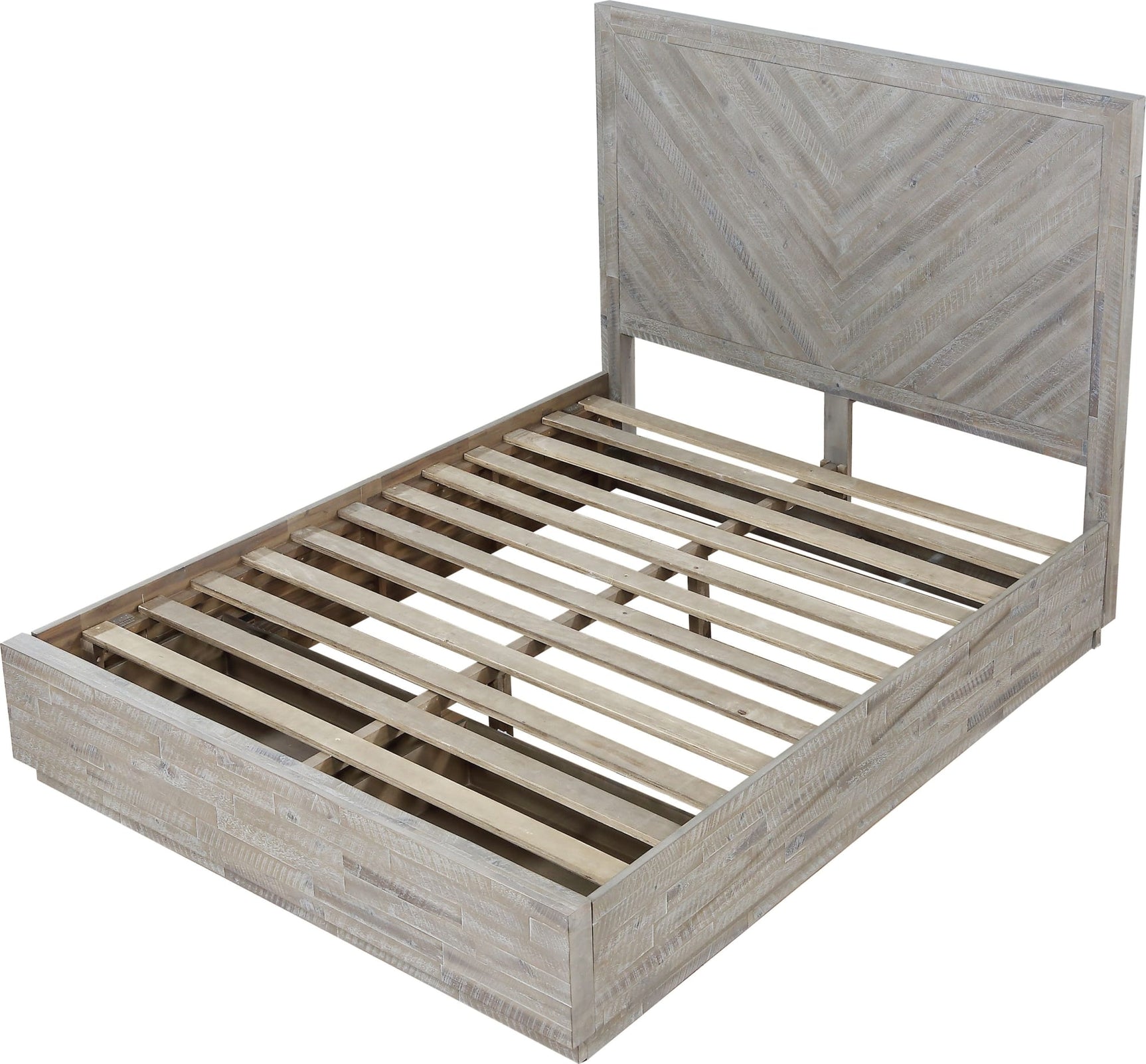 Alexandra Rustic Latte California King Solid Wood Storage Bed - Ornate Home