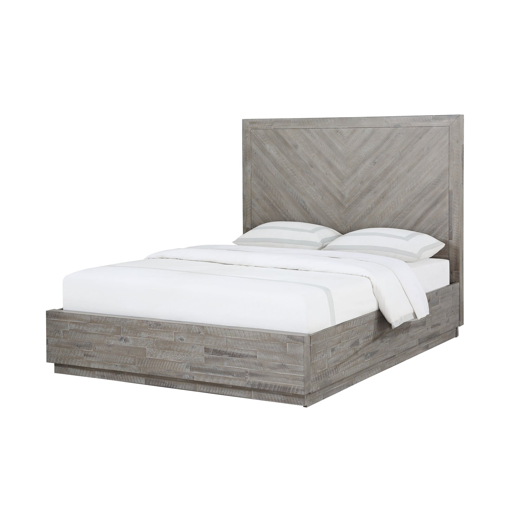 Alexandra Solid Wood Full Platform Bed in Rustic Latte - Ornate Home