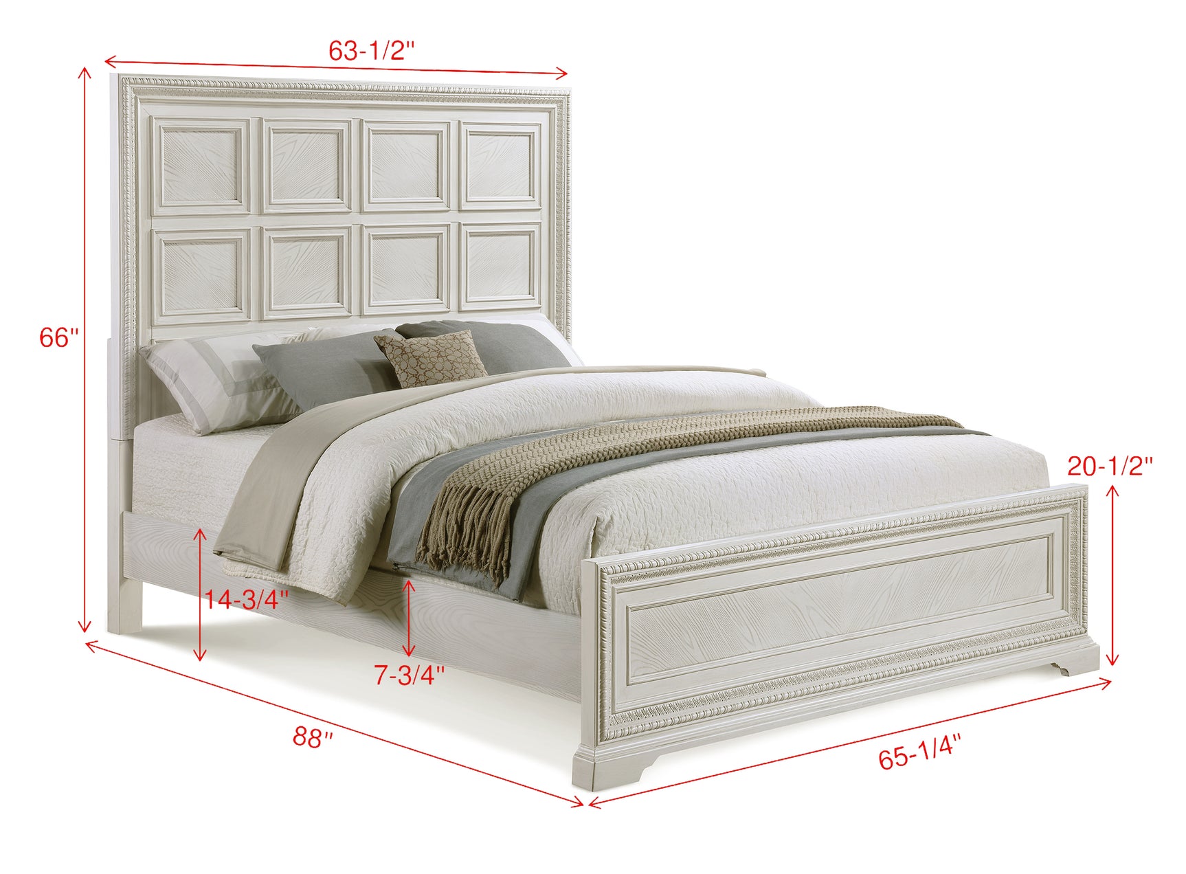 Alexandria Antique White Panel Bedroom Set - Ornate Home