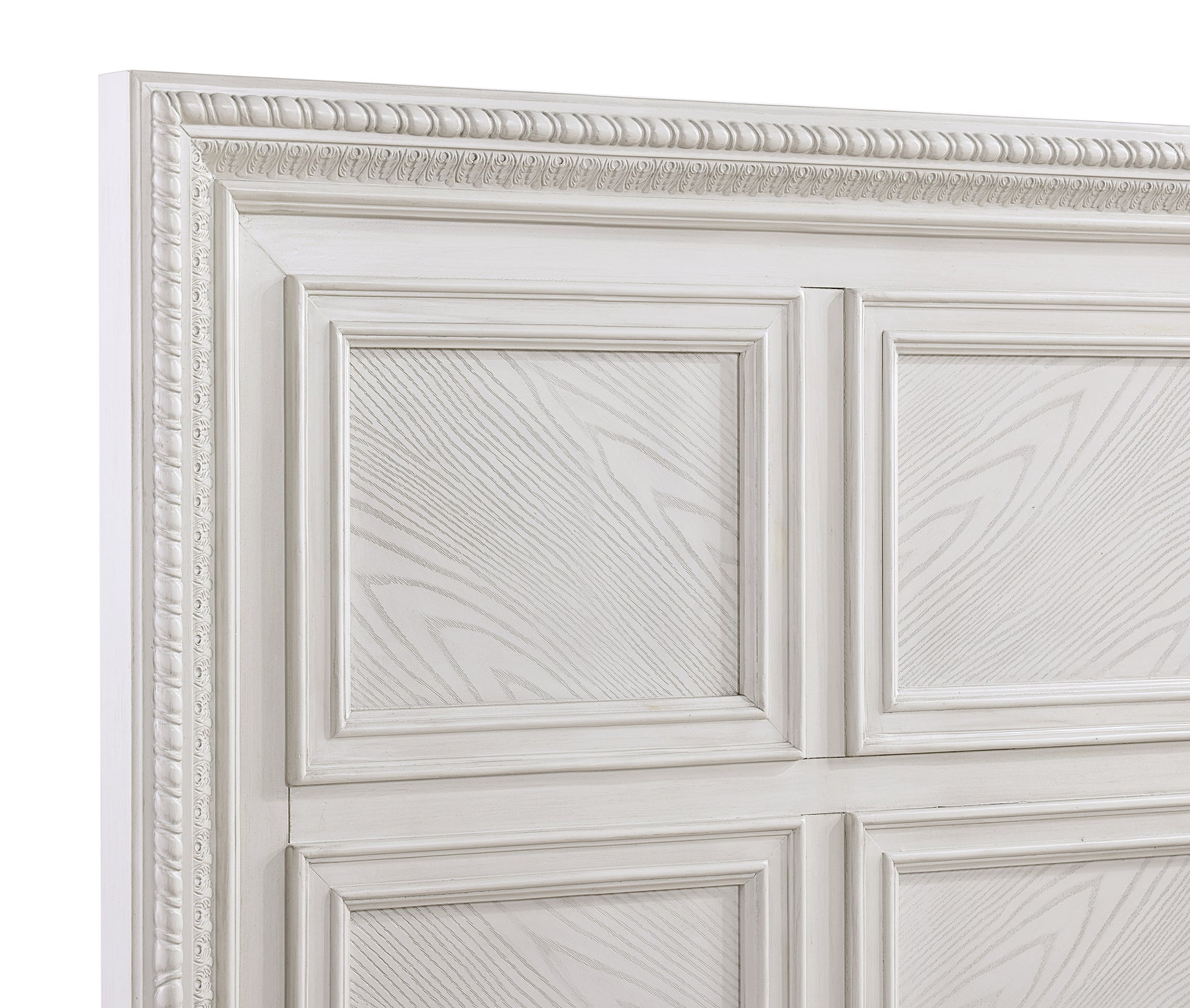 Alexandria Antique White Queen Panel Bed - Ornate Home