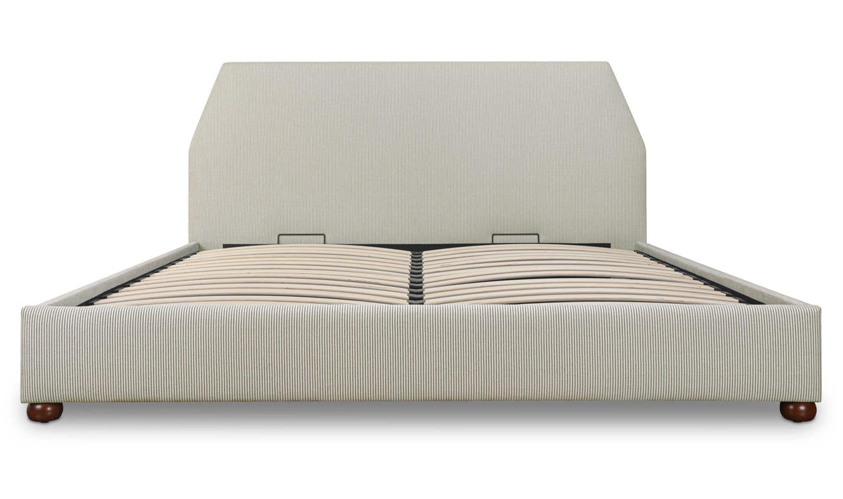 Alfie Green Stripe Queen Storage Bed - Ornate Home