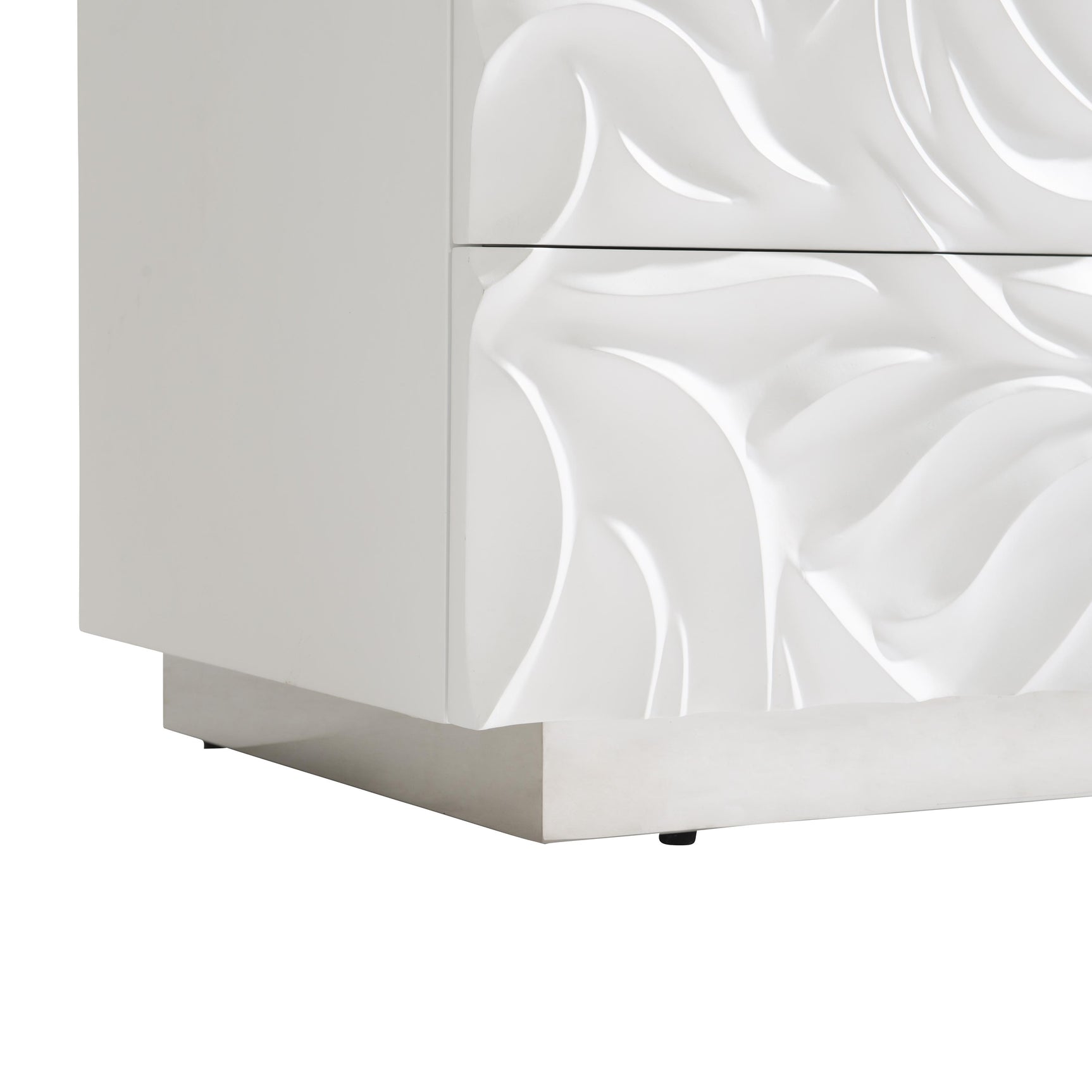 Alia White Plaster Nightstand - Ornate Home