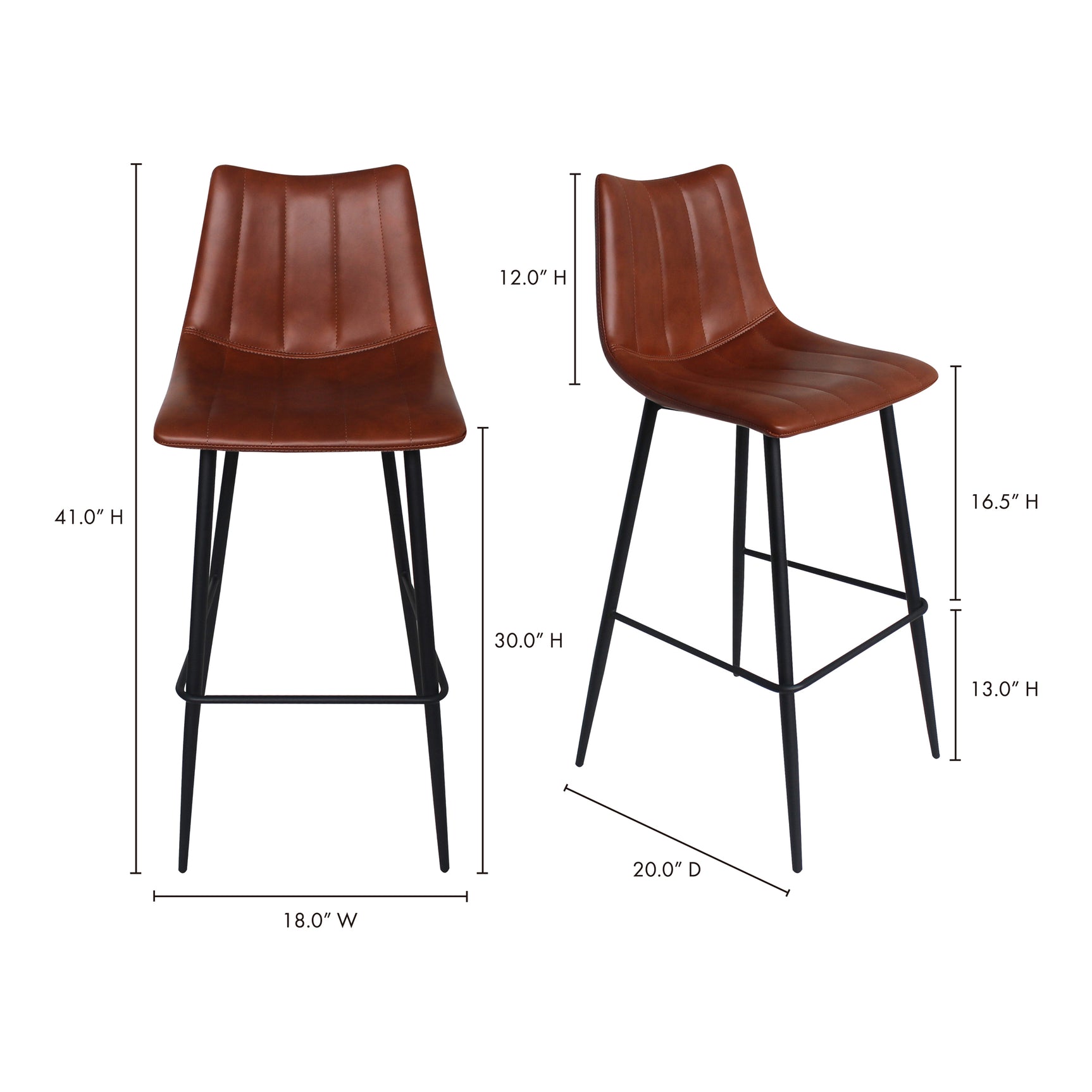 Alibi Brown Barstool (Set of 2) - Ornate Home