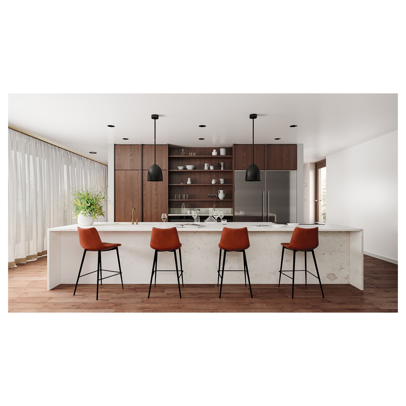 Alibi Brown Counter Stool (Set of 2) - Ornate Home