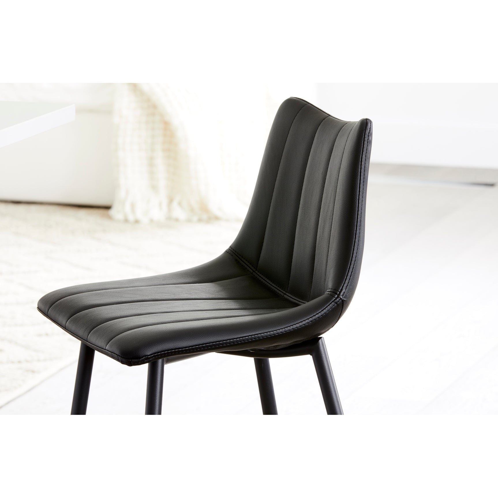 Alibi Matte Black Barstool (Set of 2) - Ornate Home