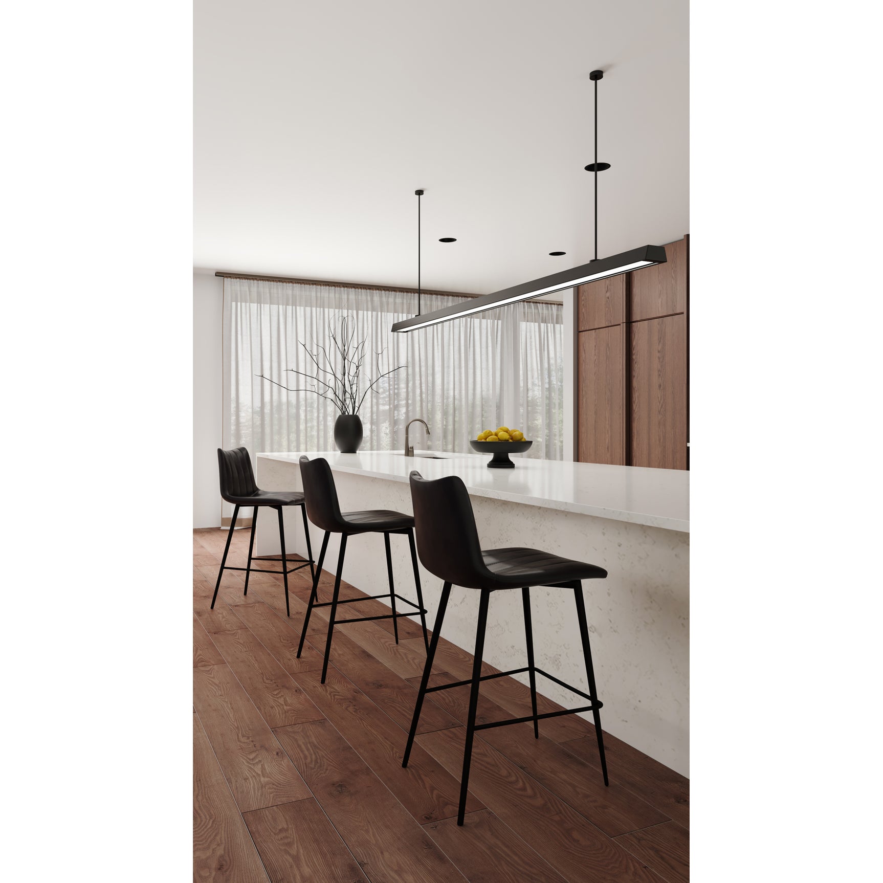 Alibi Matte Black Barstool (Set of 2) - Ornate Home