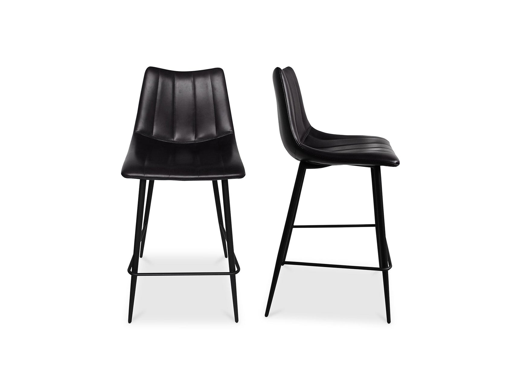 Alibi Matte Black Counter Stool (Set of 2) - Ornate Home