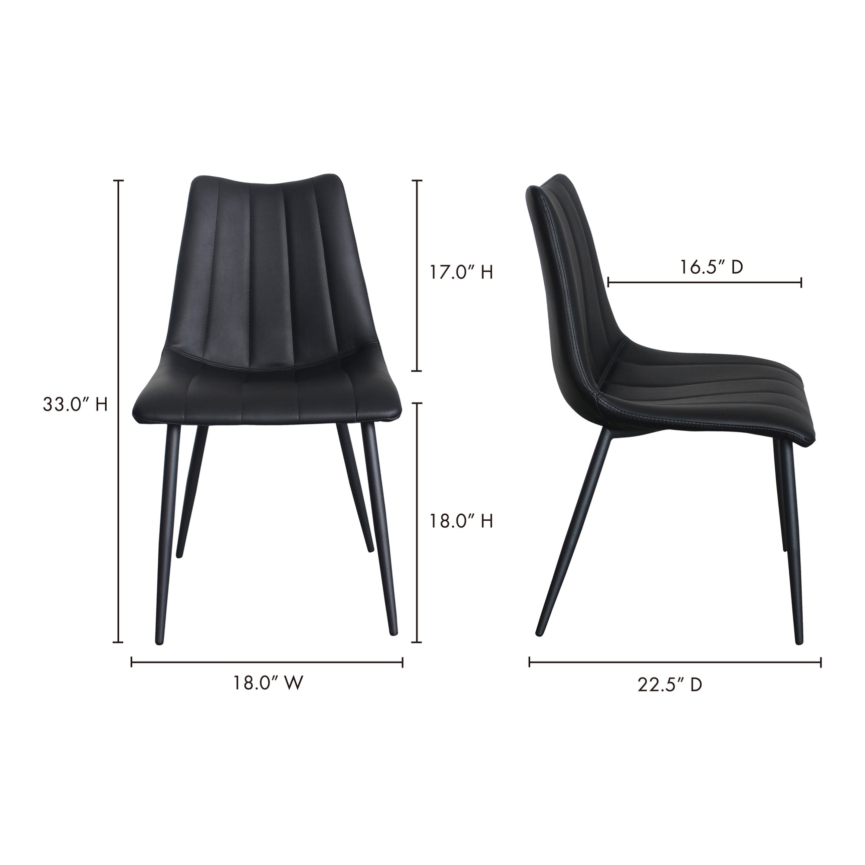 Alibi Matte Black Dining Chair (Set of 2) - Ornate Home