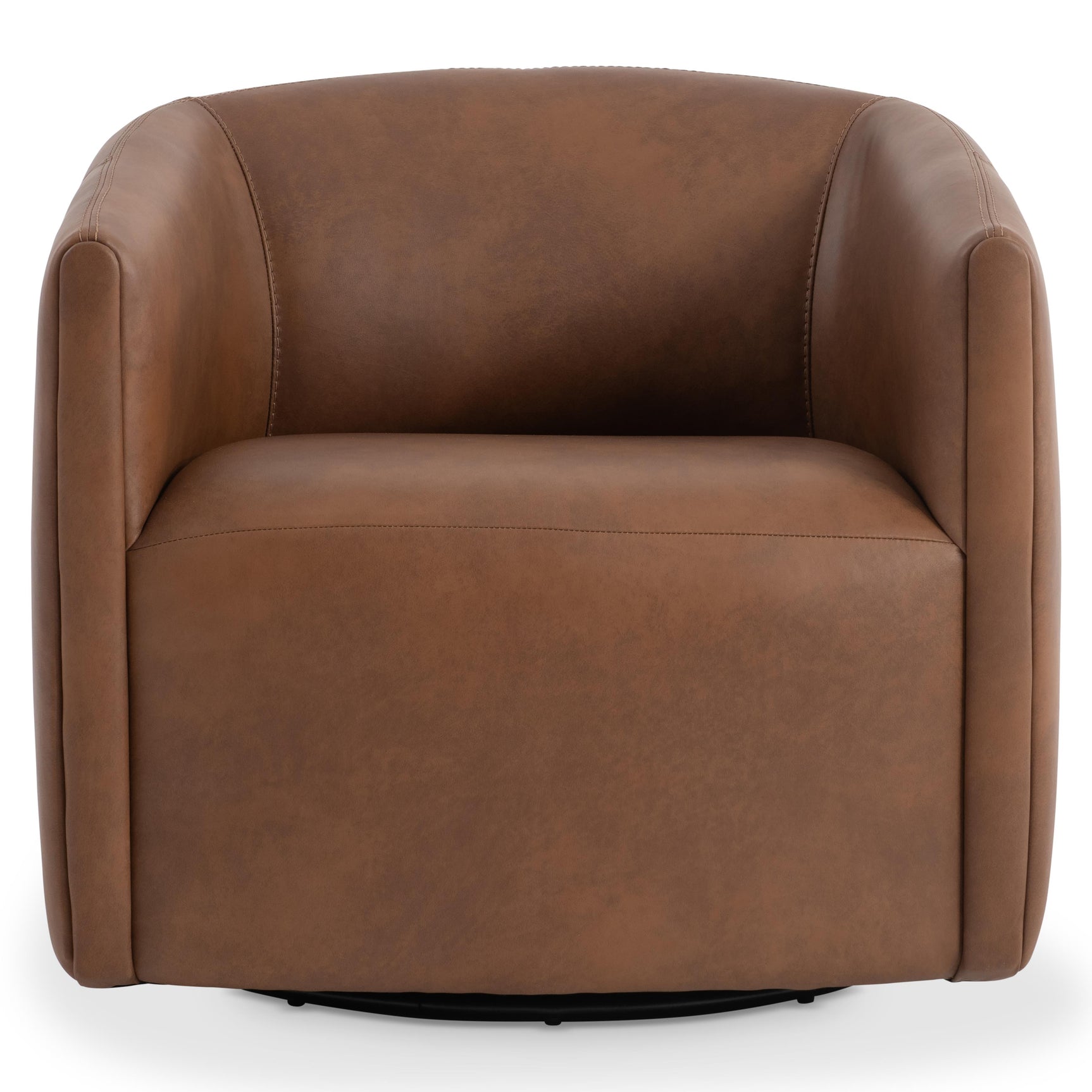 Aline Brown Leather Swivel Chair - Ornate Home
