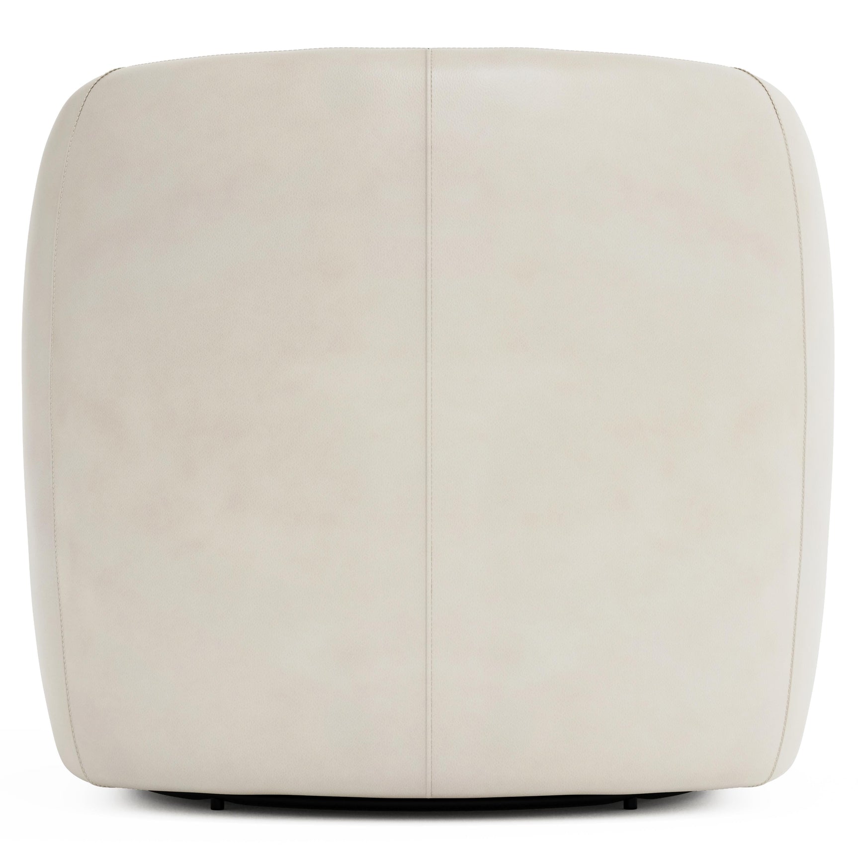 Aline White/Cream Leather Swivel Chair - Ornate Home