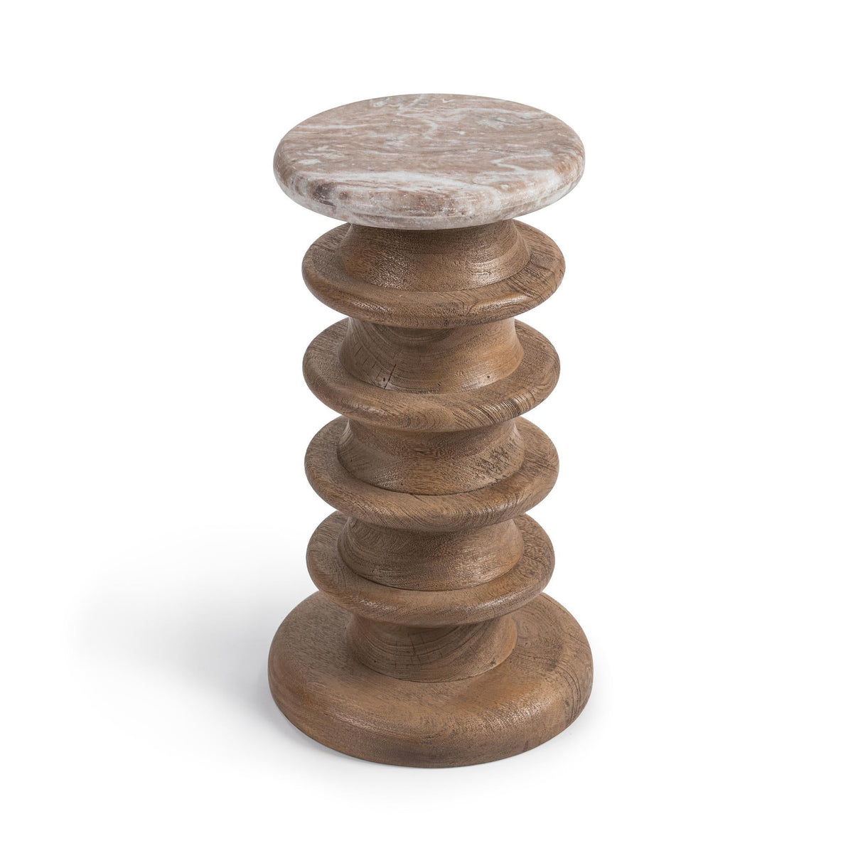 Alisa Sable Stone 12" Round Accent Table