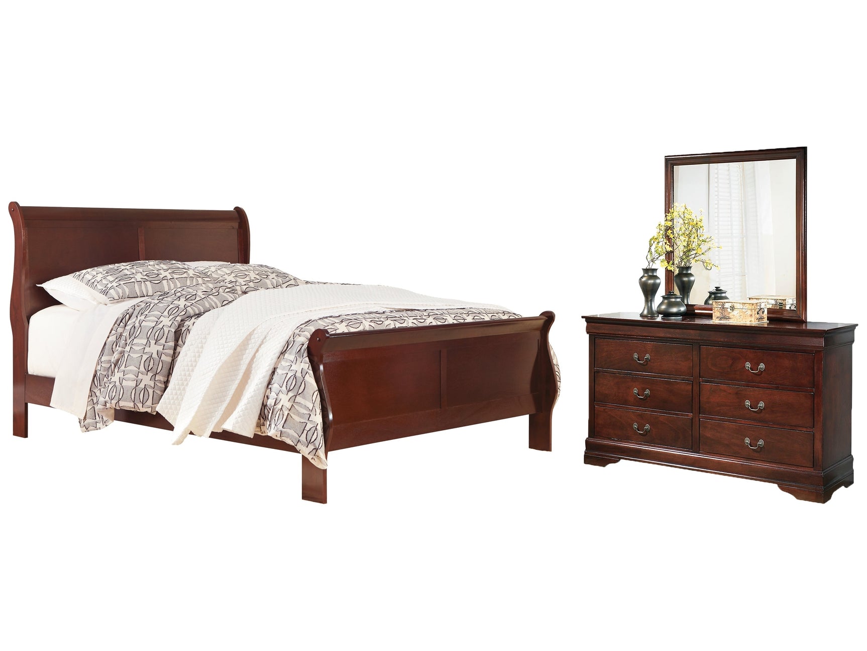 Alisdair California King Sleigh Bedroom Set with Dresser and Mirror (Online Special Price) - Ornate Home