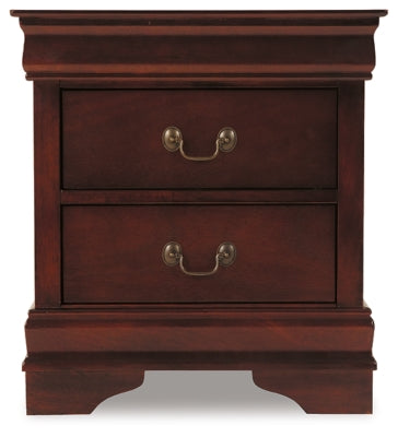Alisdair Reddish Brown King Sleigh Bedroom Set with Dresser, Mirror, Chest and 2 Nightstands - Ornate Home