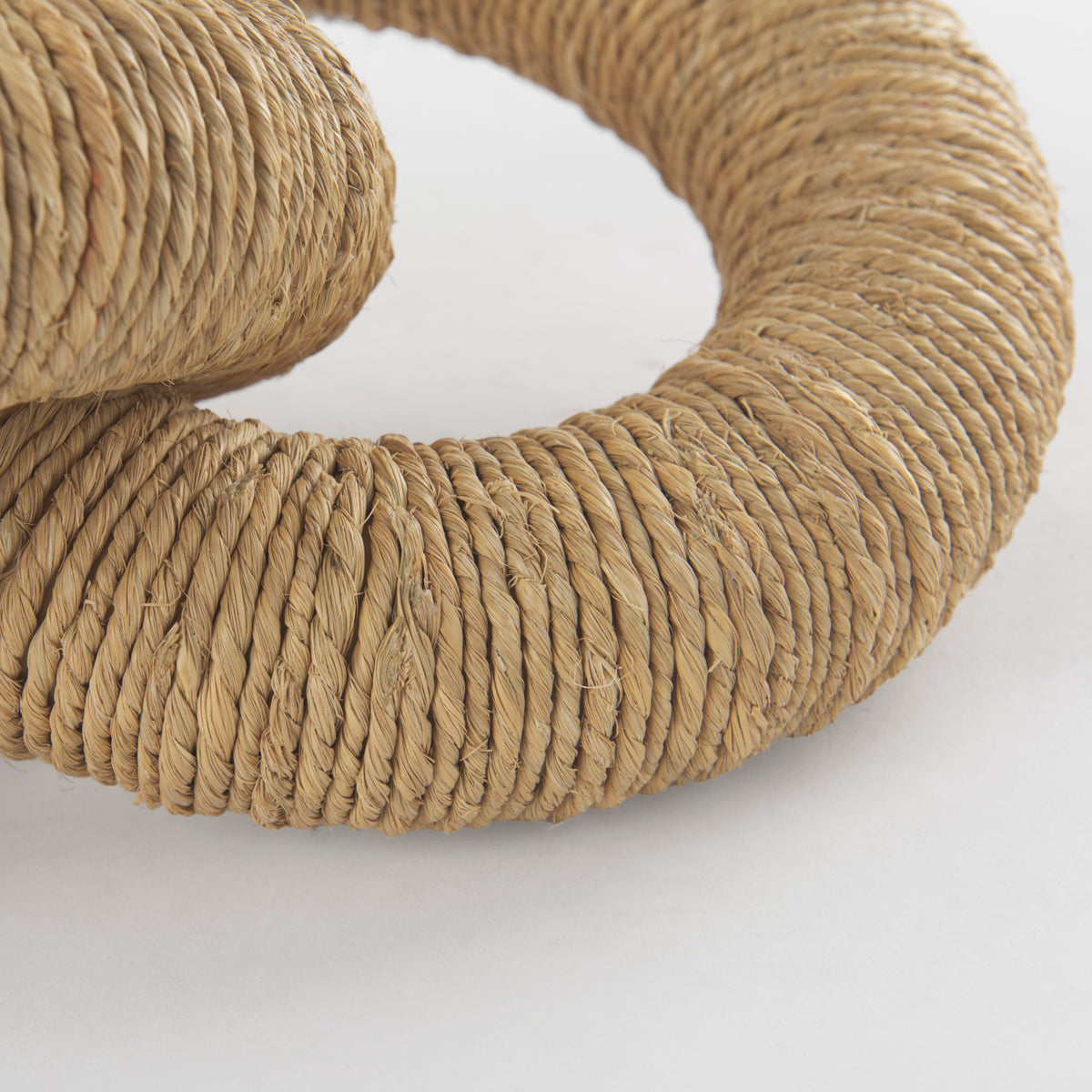 Alize Natural Jute Wrapped Solid Wood Circular Chain Link Decorative Object - Ornate Home