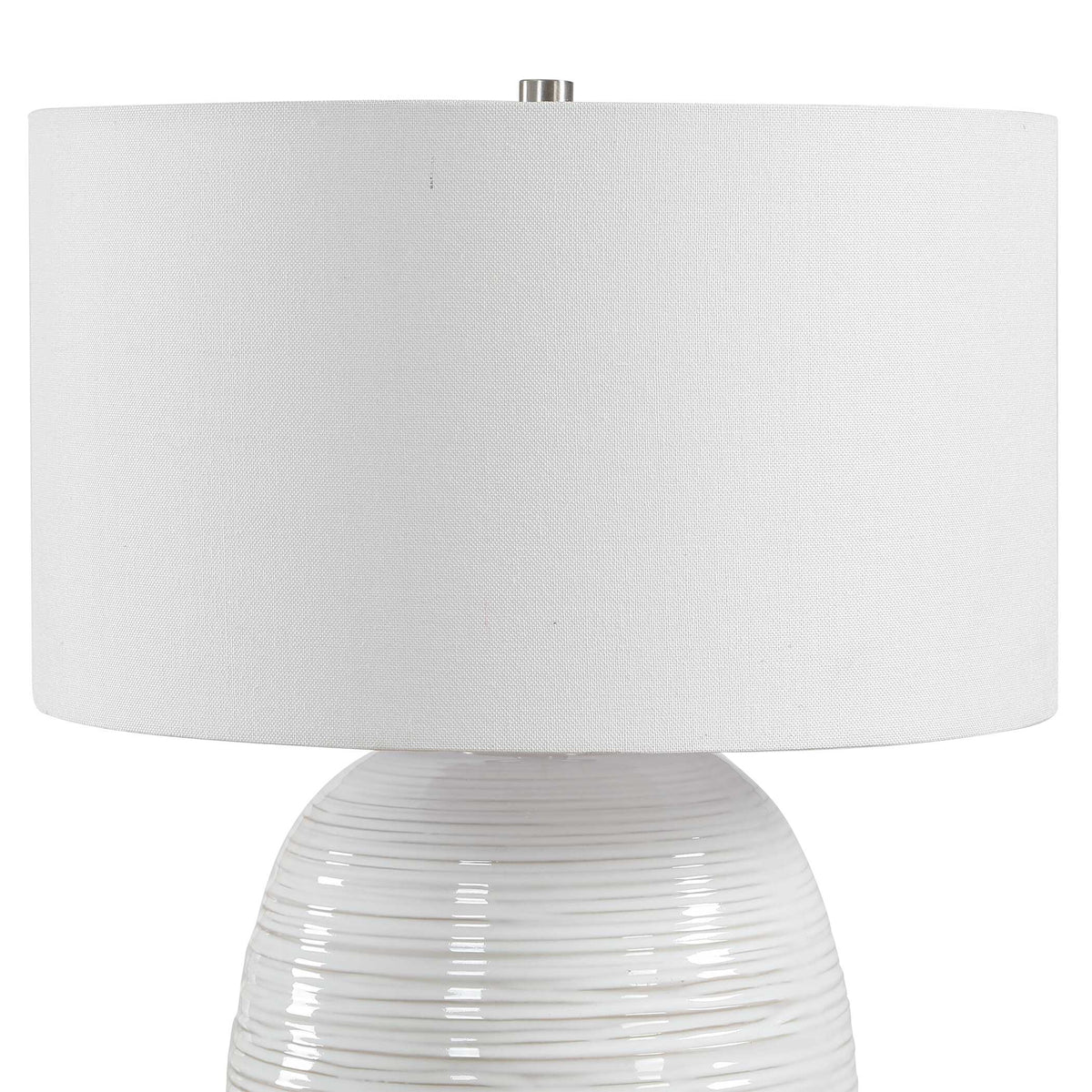 Alkman White Glaze Table Lamp - Ornate Home